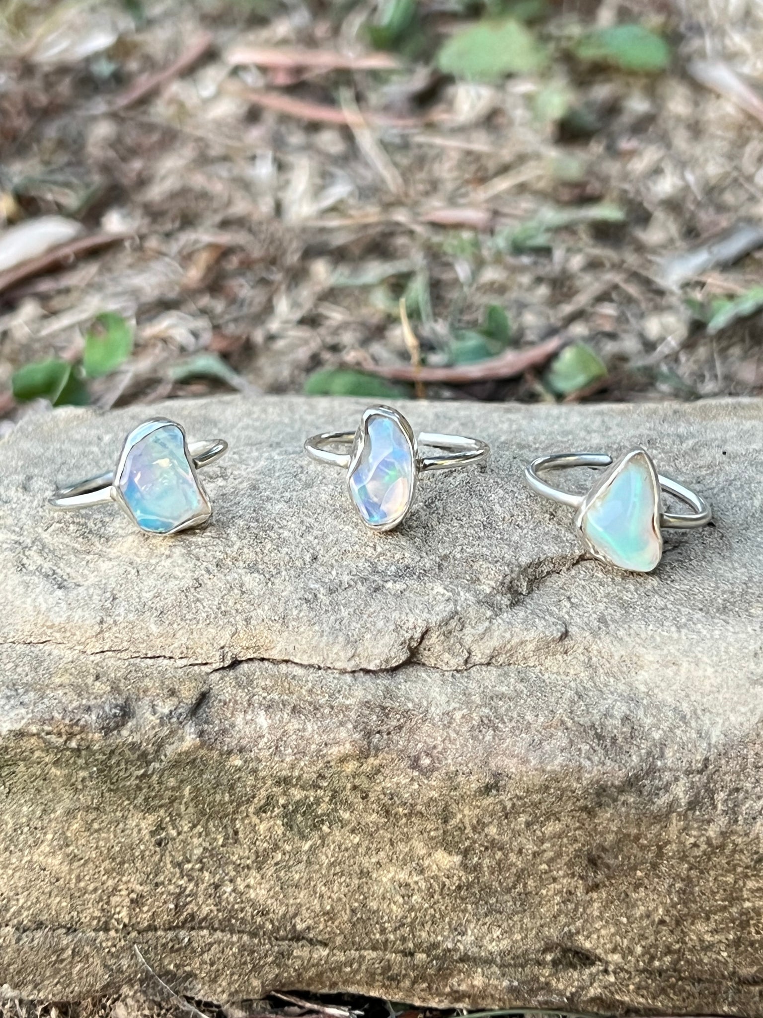 Freeform 925 Silberring mit Opal