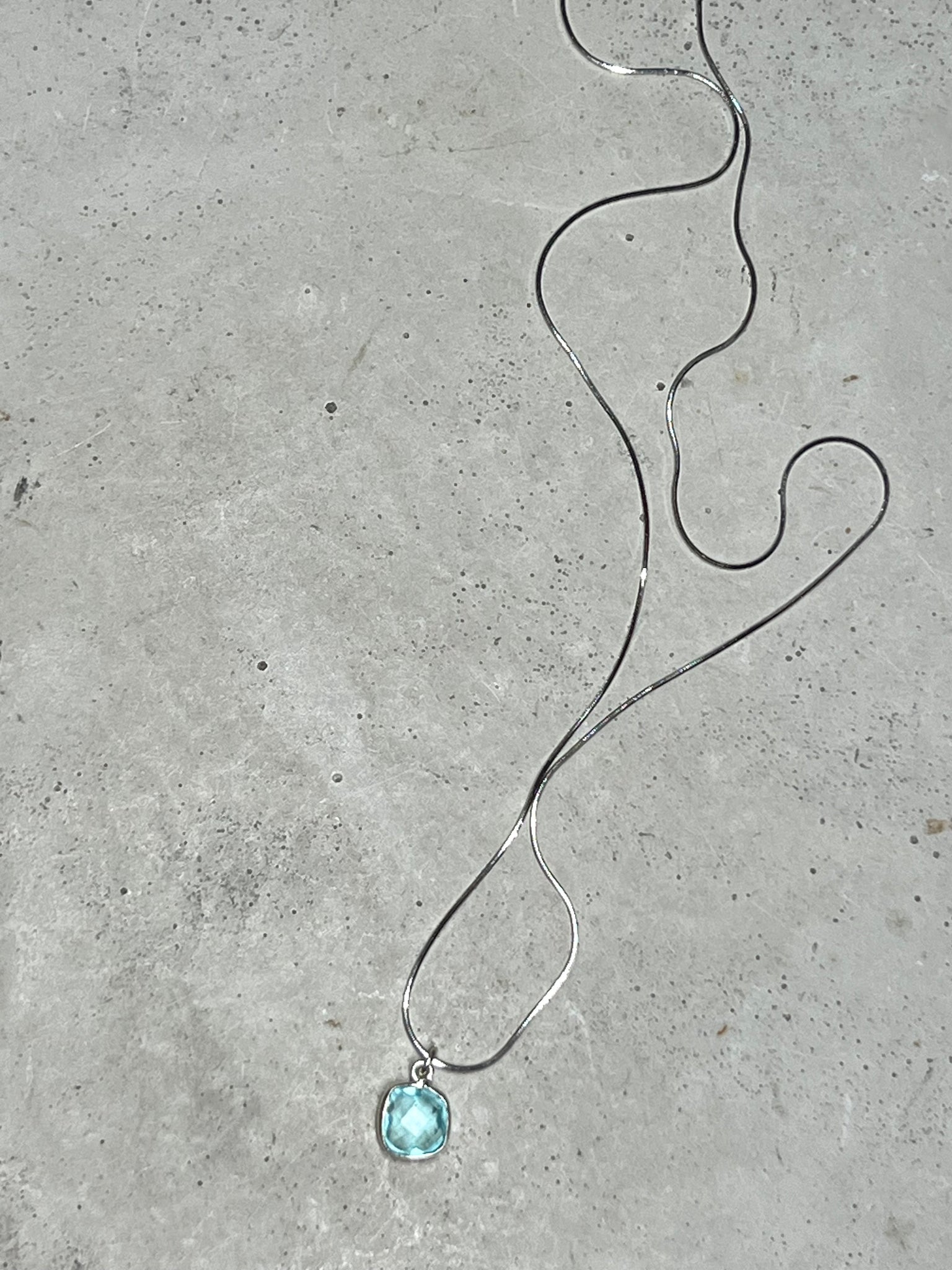 Drop 925 Silber Halskette mit Aquamarin