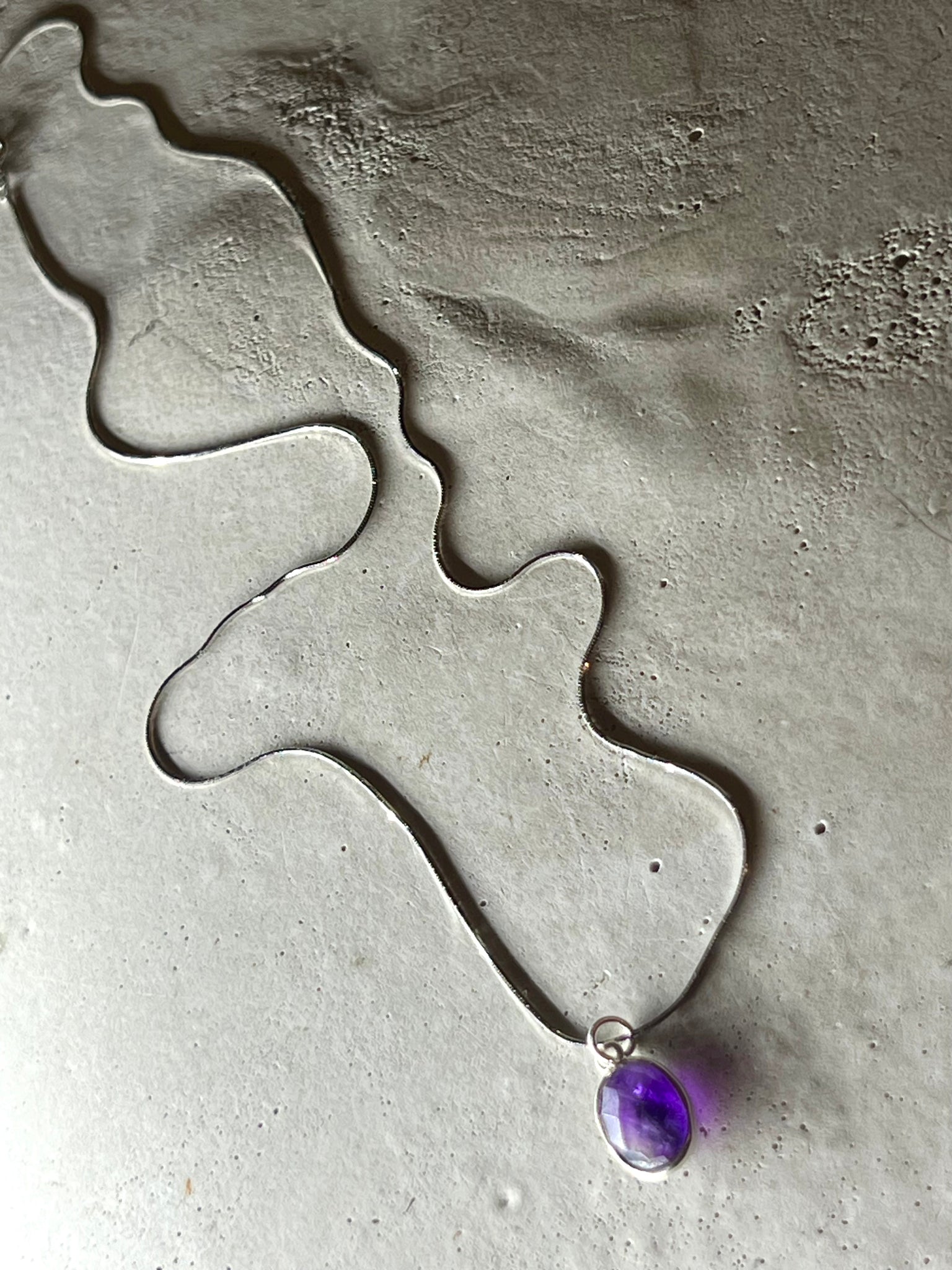 Drop 925 Silber Halskette mit Amethyst