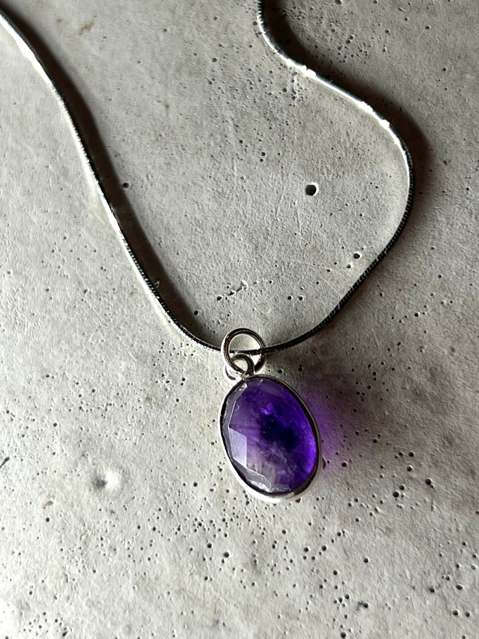 Drop 925 Silber Halskette mit Amethyst