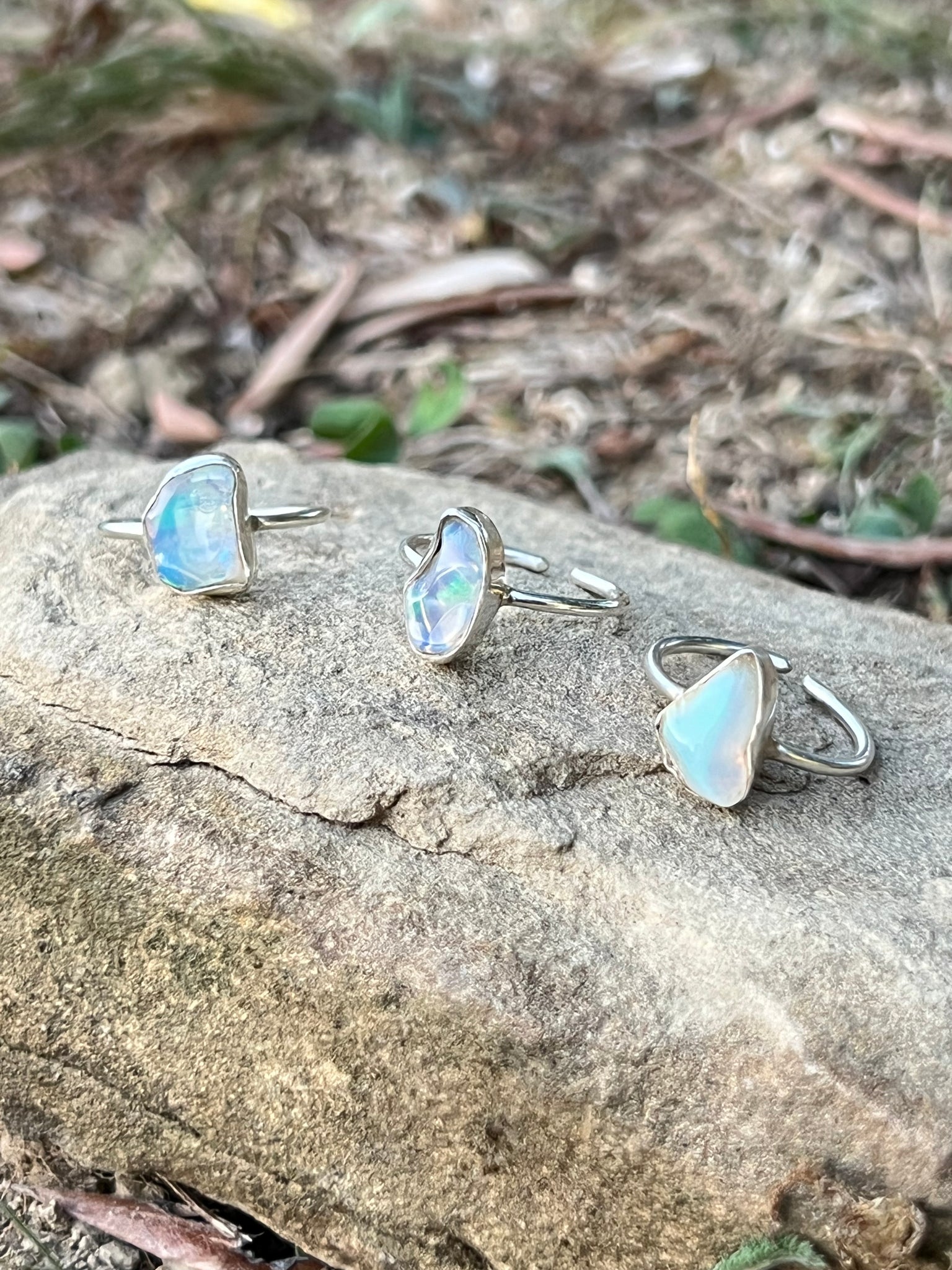 Freeform 925 Silberring mit Opal