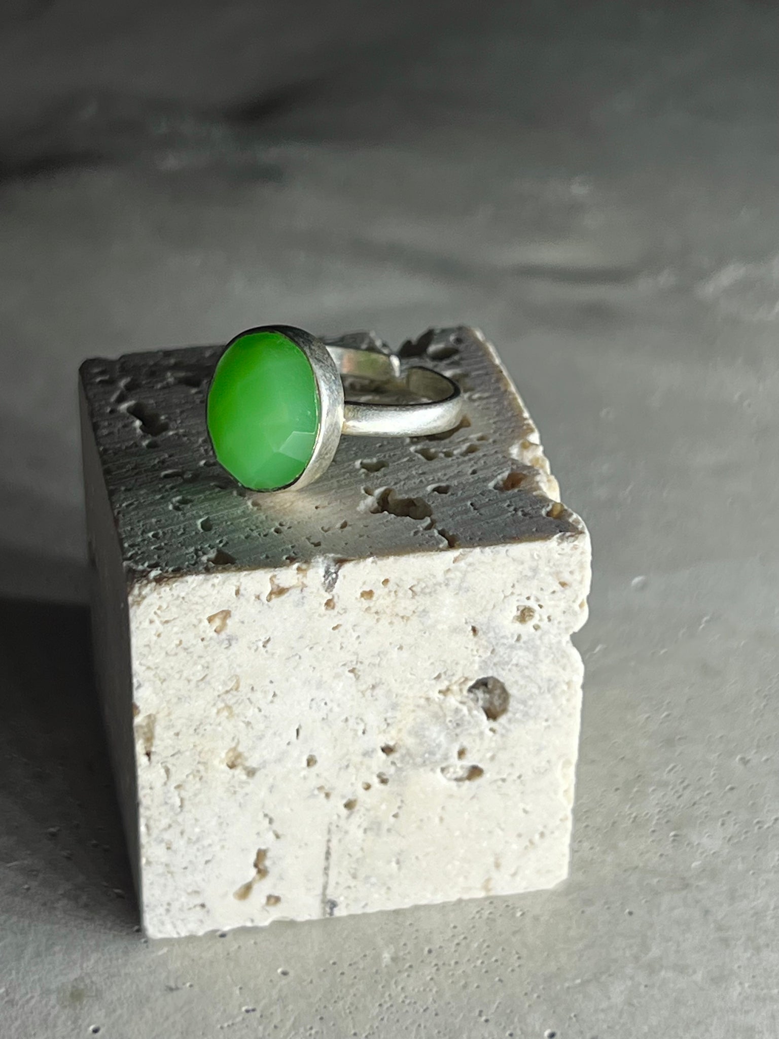 Chrysopras Silberring