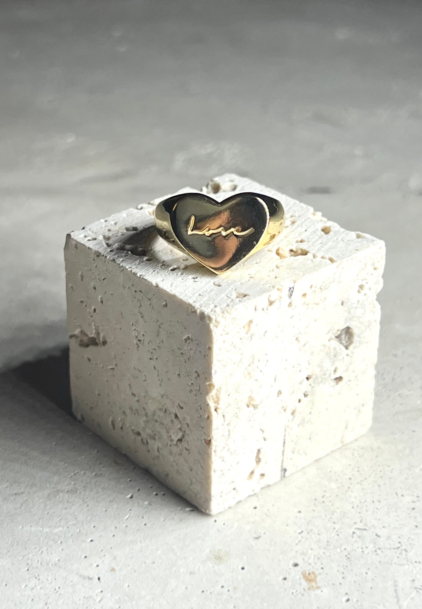 Love Siegelring 925 Silver 18 gold Vermeil