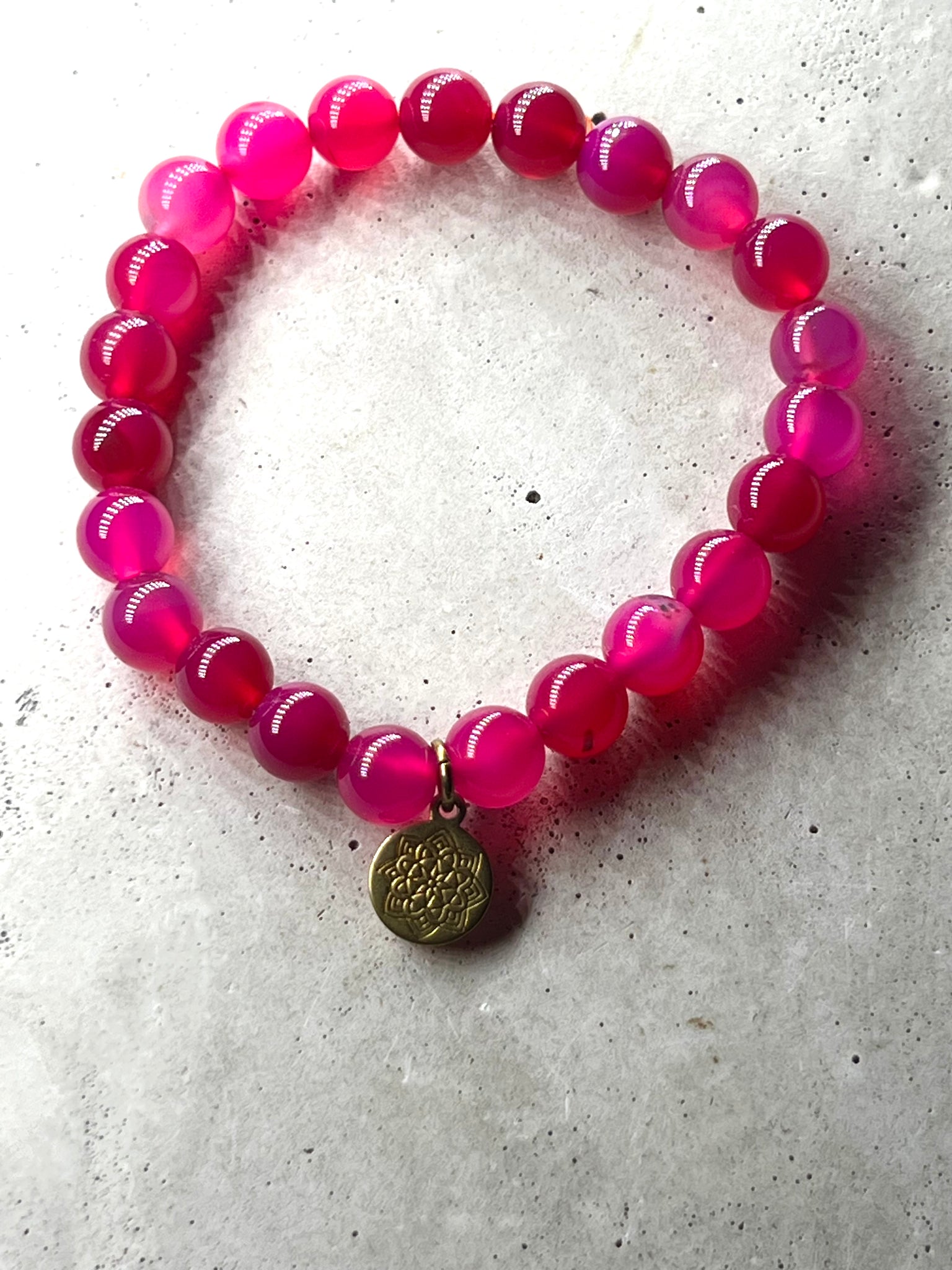 Pink Achat Edelstein Armband