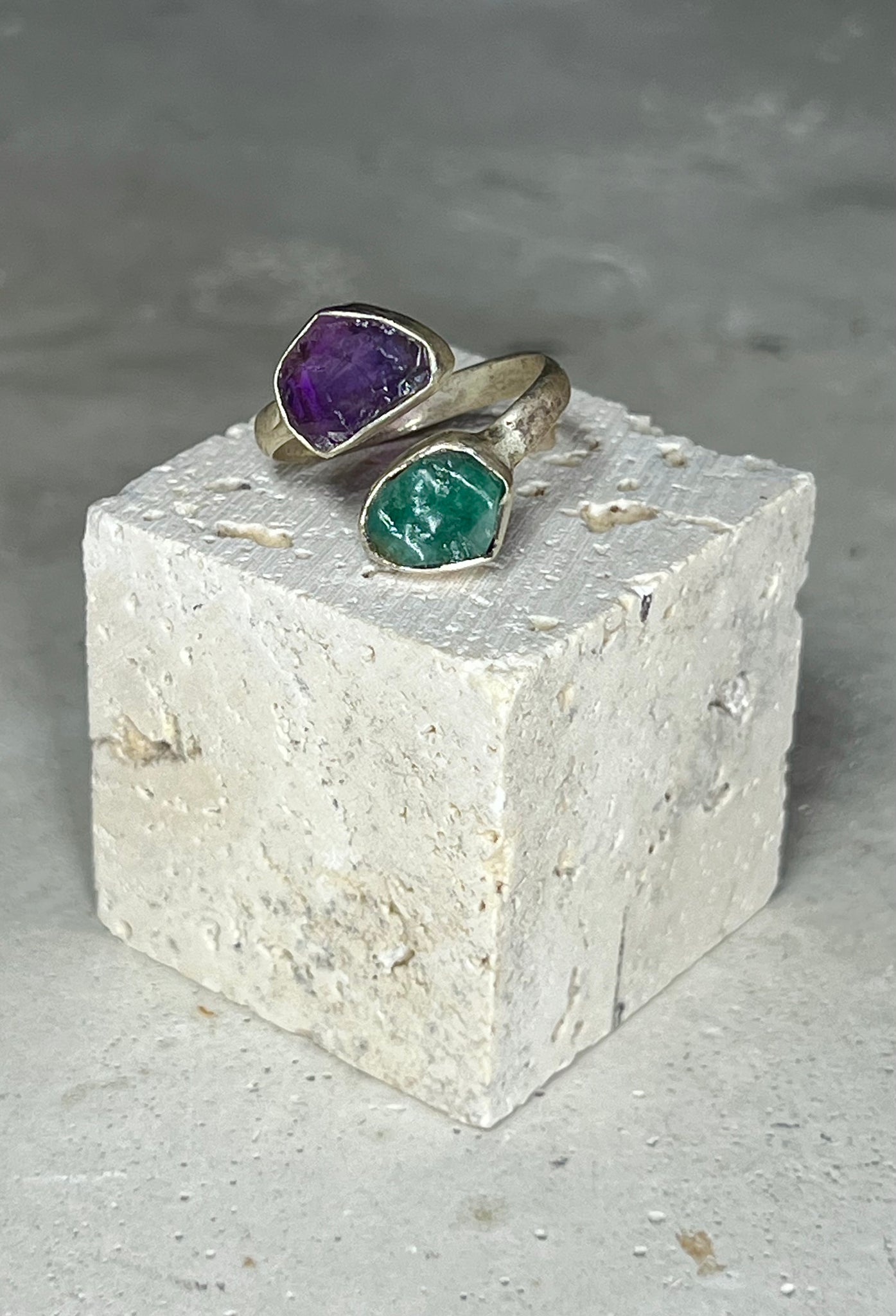 Amethyst & Smaragd Silberring