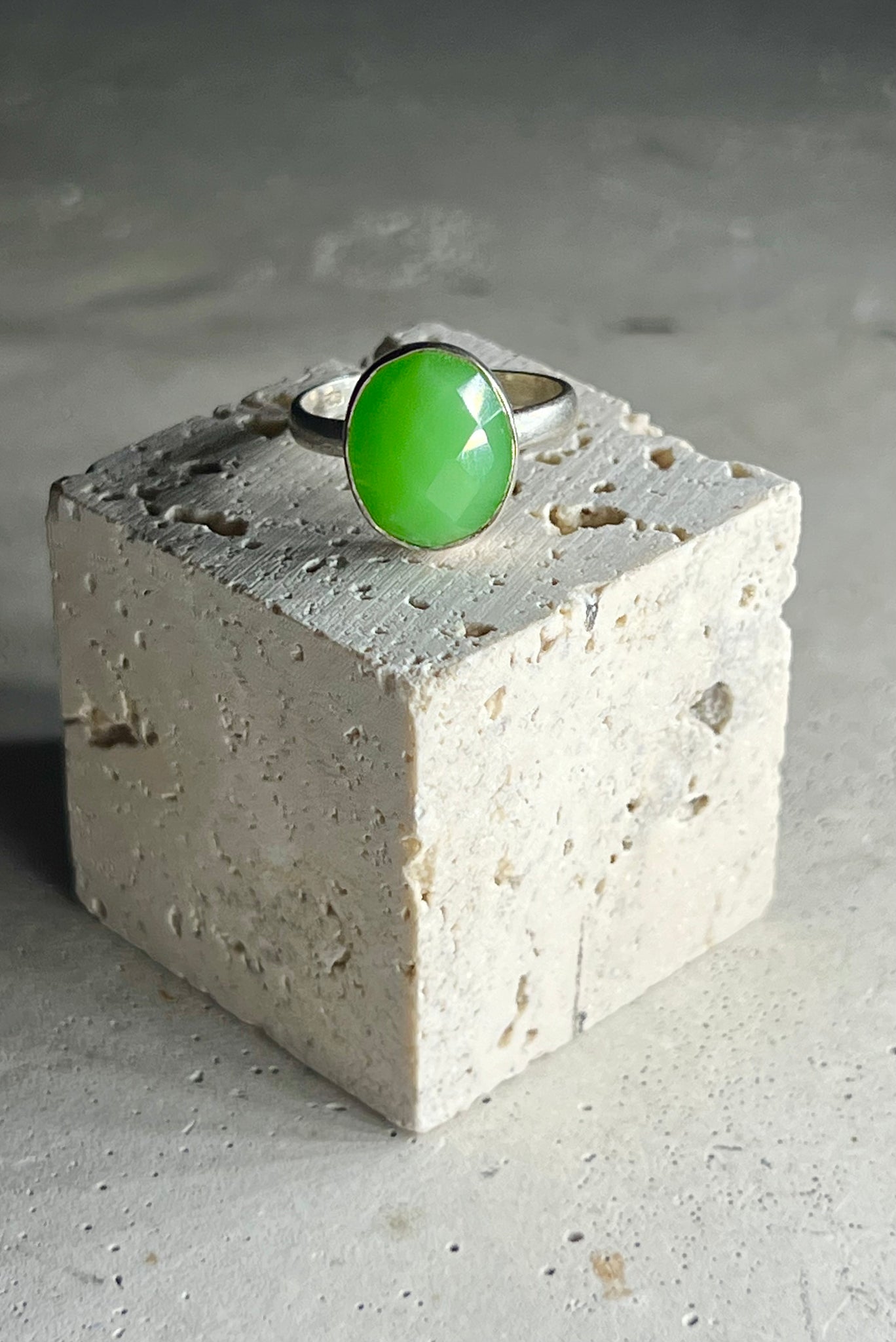 Chrysopras Silberring