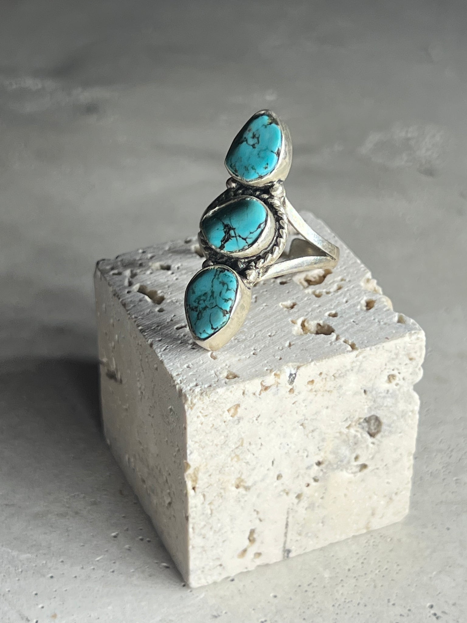 Türkis Silberring 3 Stones - Variante 1