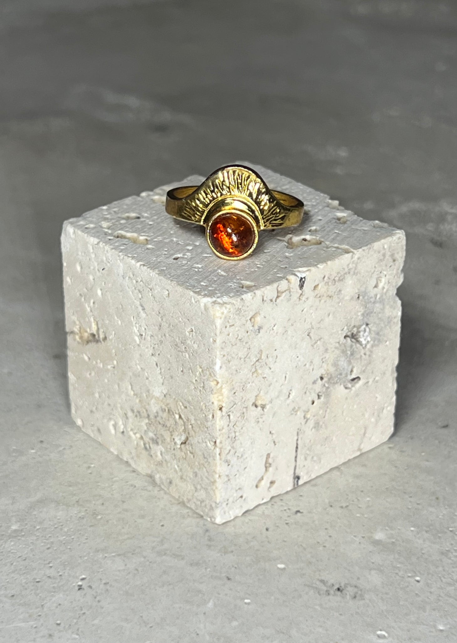 Rising Sun Amber Ring