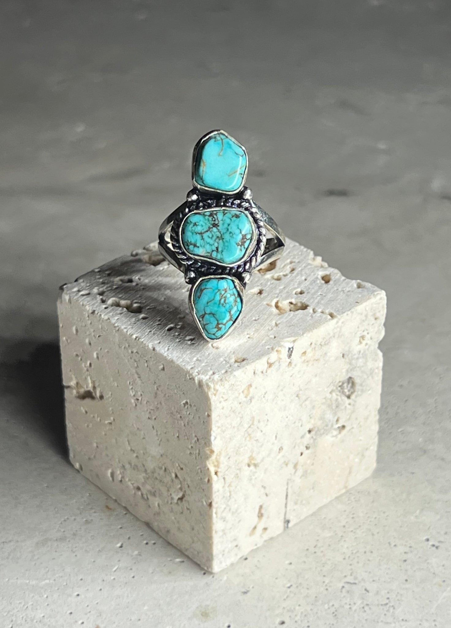 Türkis Silberring 3 Stones - Variante 3