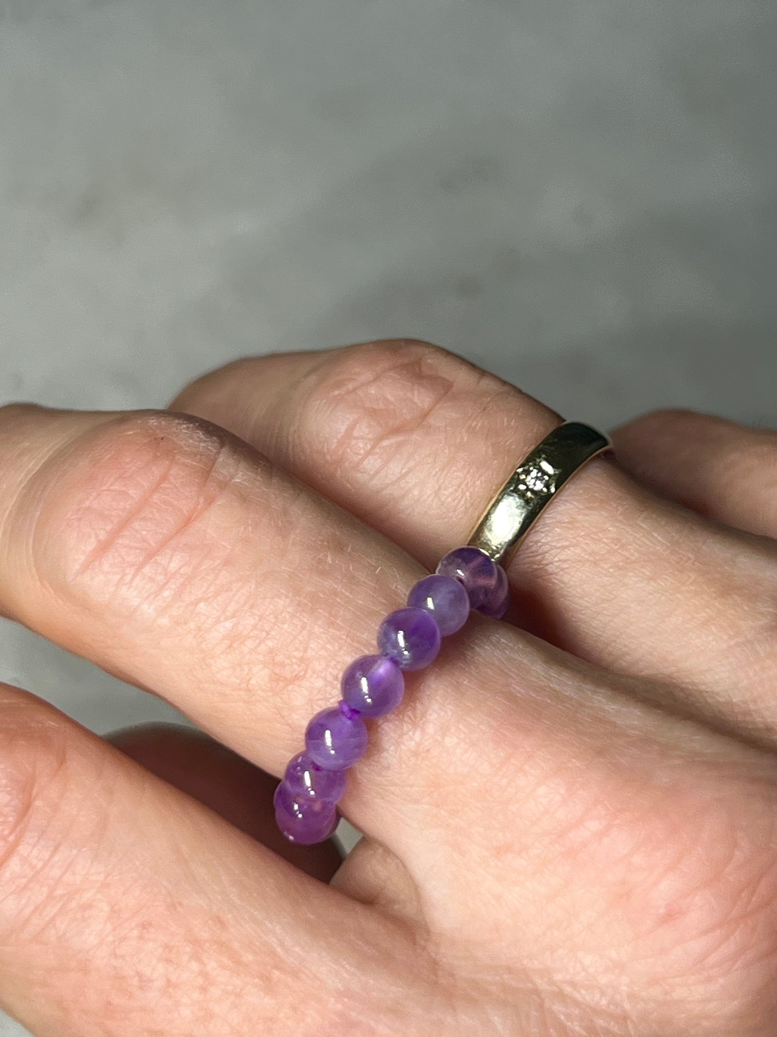 Amethyst Perlen Ring