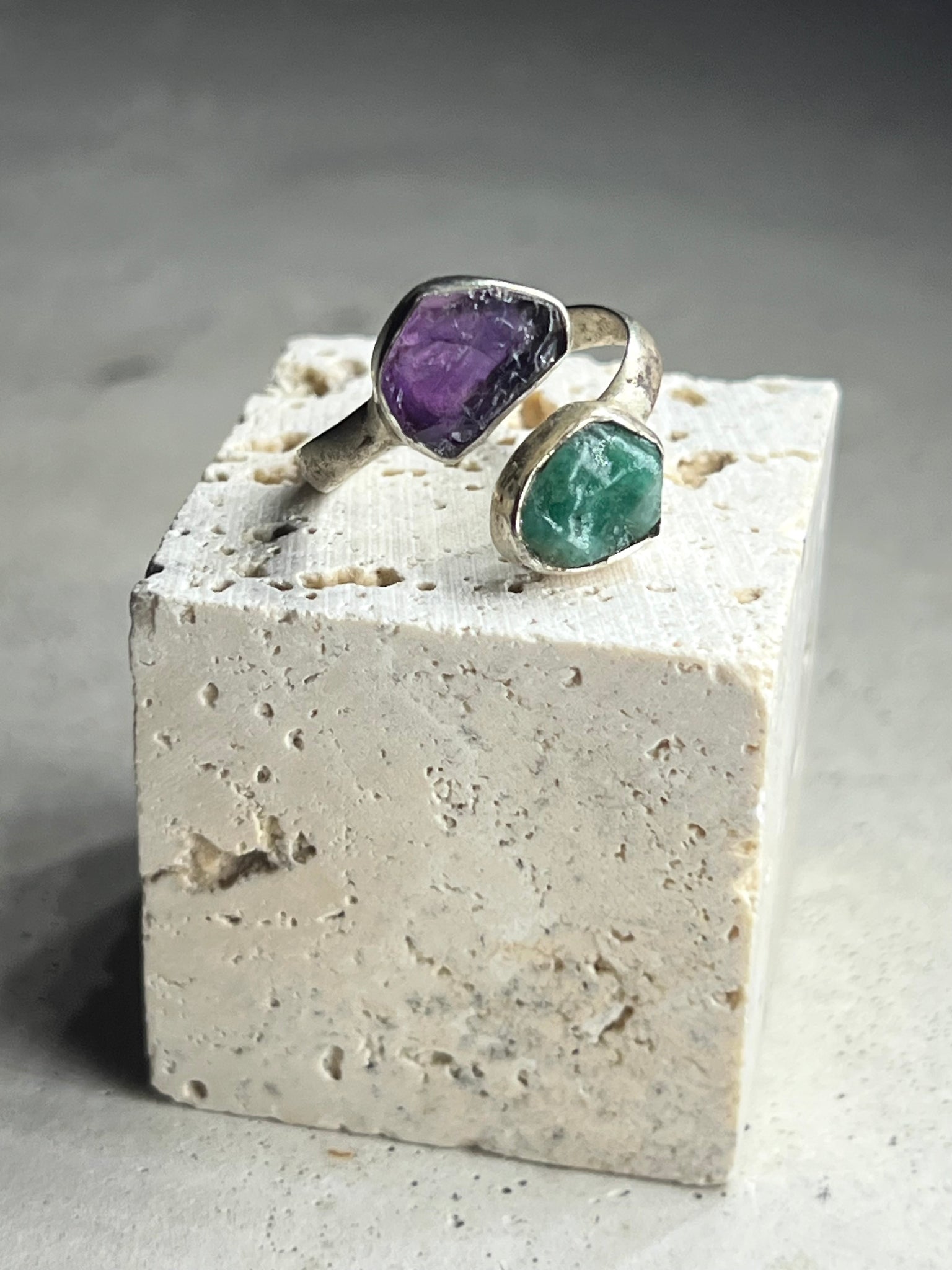 Amethyst & Smaragd Silberring