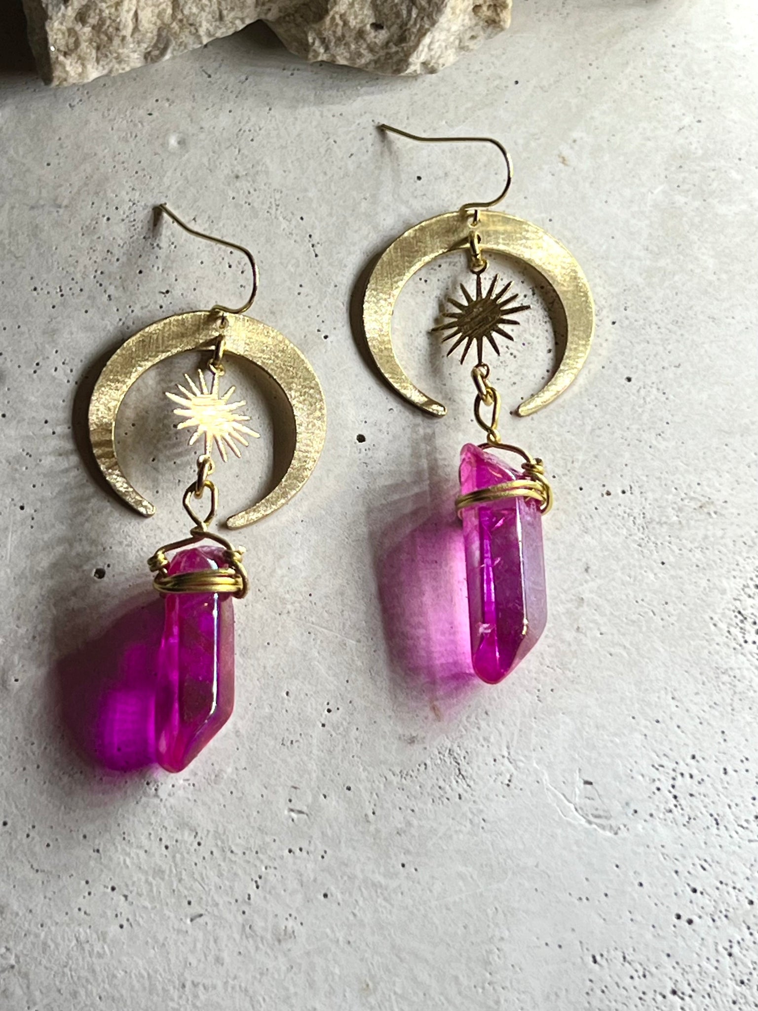 Pink Aura Crystals Suns & Moons