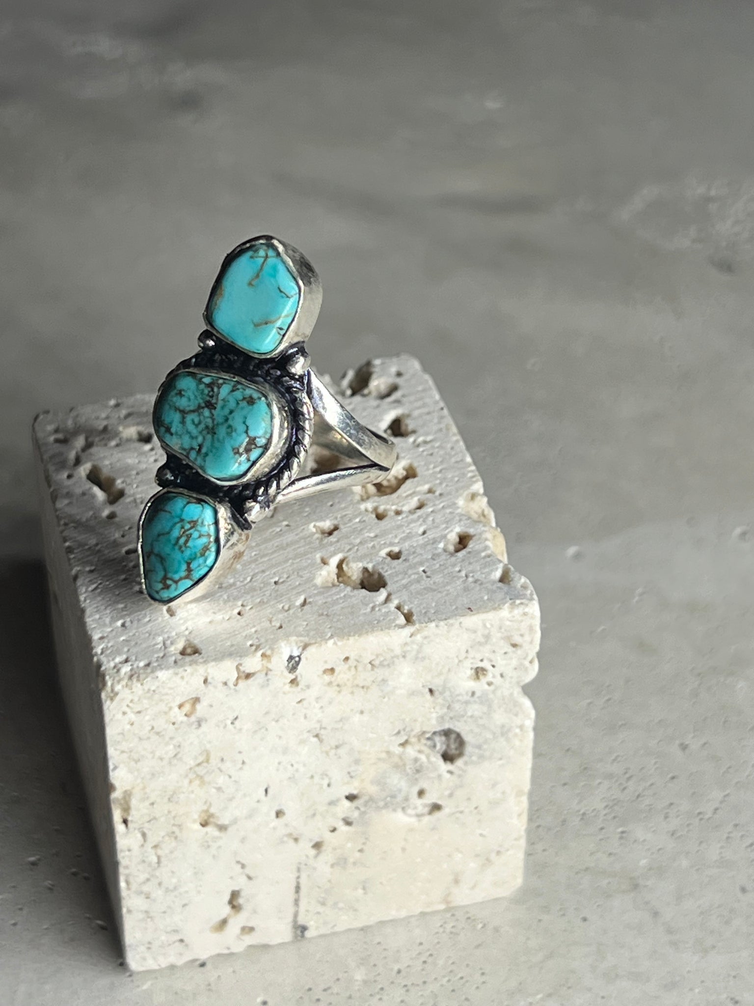 Türkis Silberring 3 Stones - Variante 3