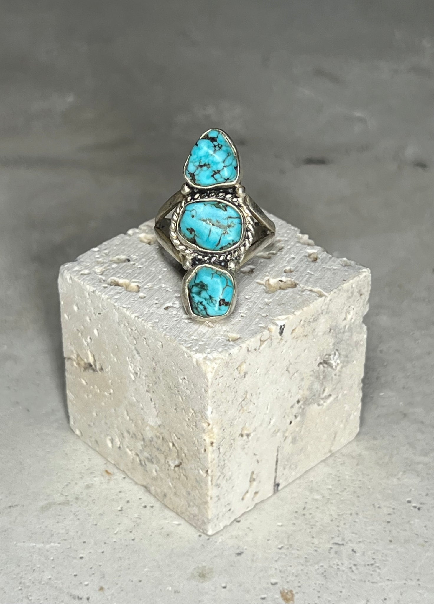 Türkis Silberring 3 Stones - Variante 2