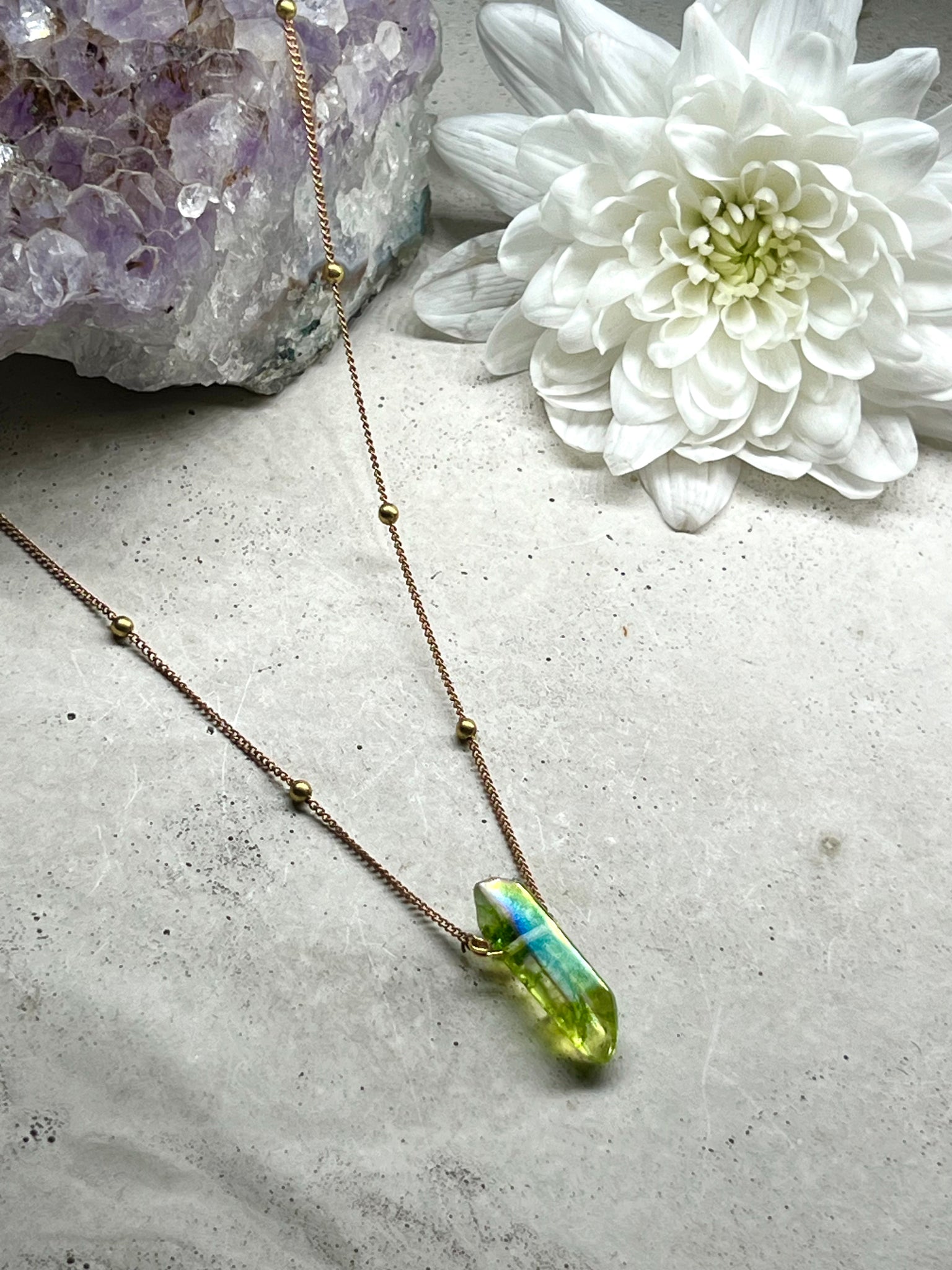 Green Aura Crystal necklace
