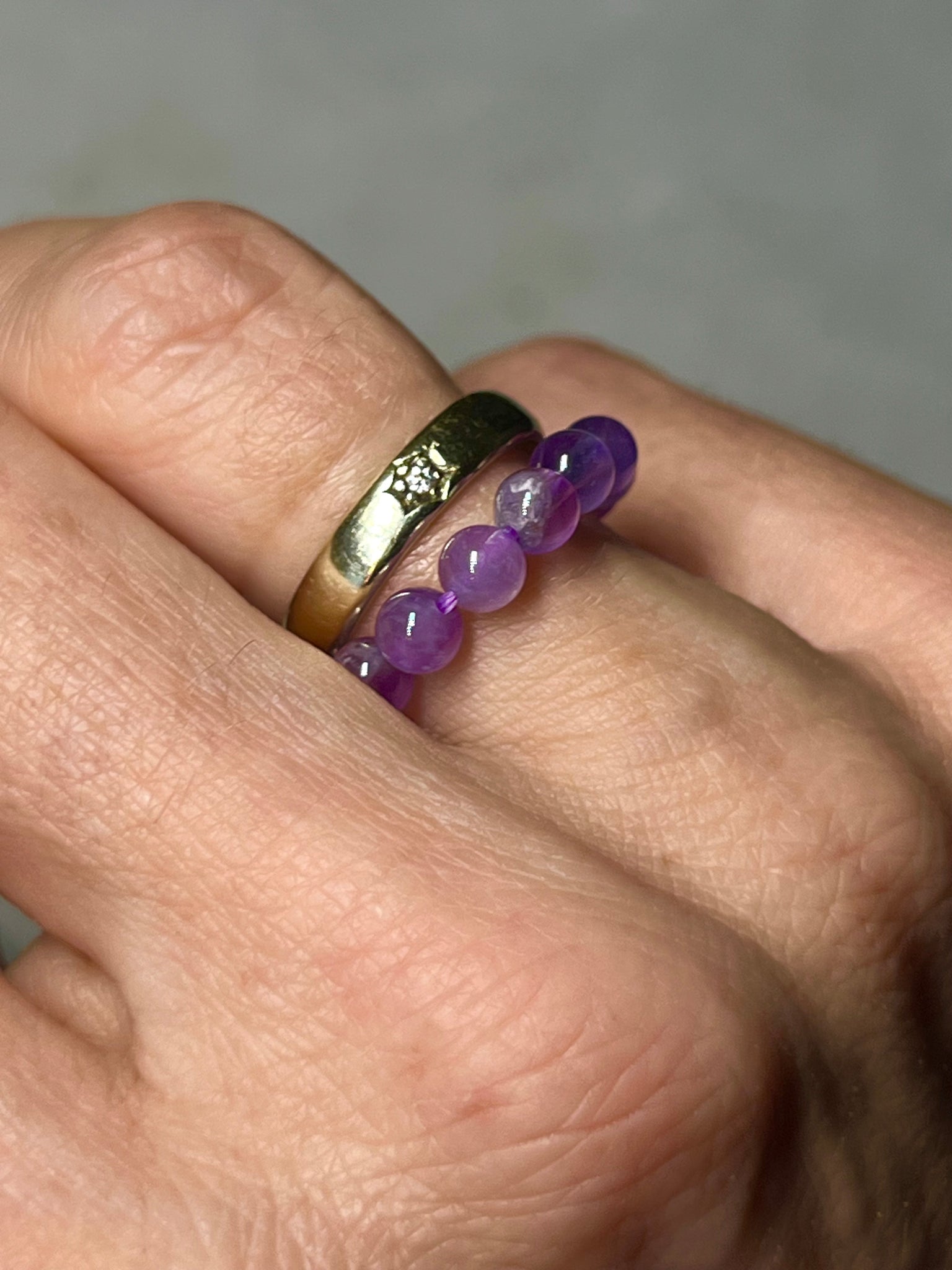 Amethyst Perlen Ring