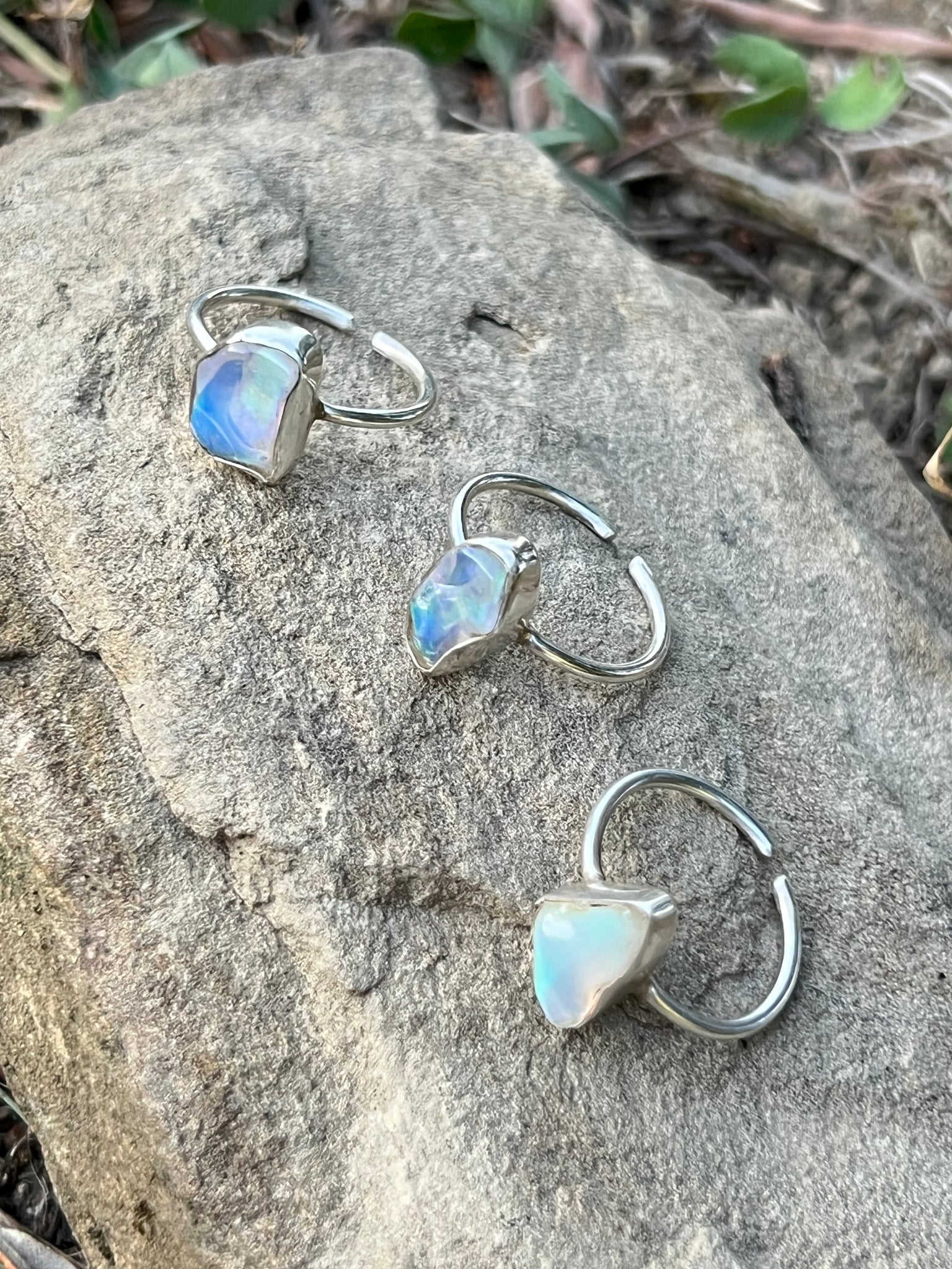 Freeform 925 Silberring mit Opal