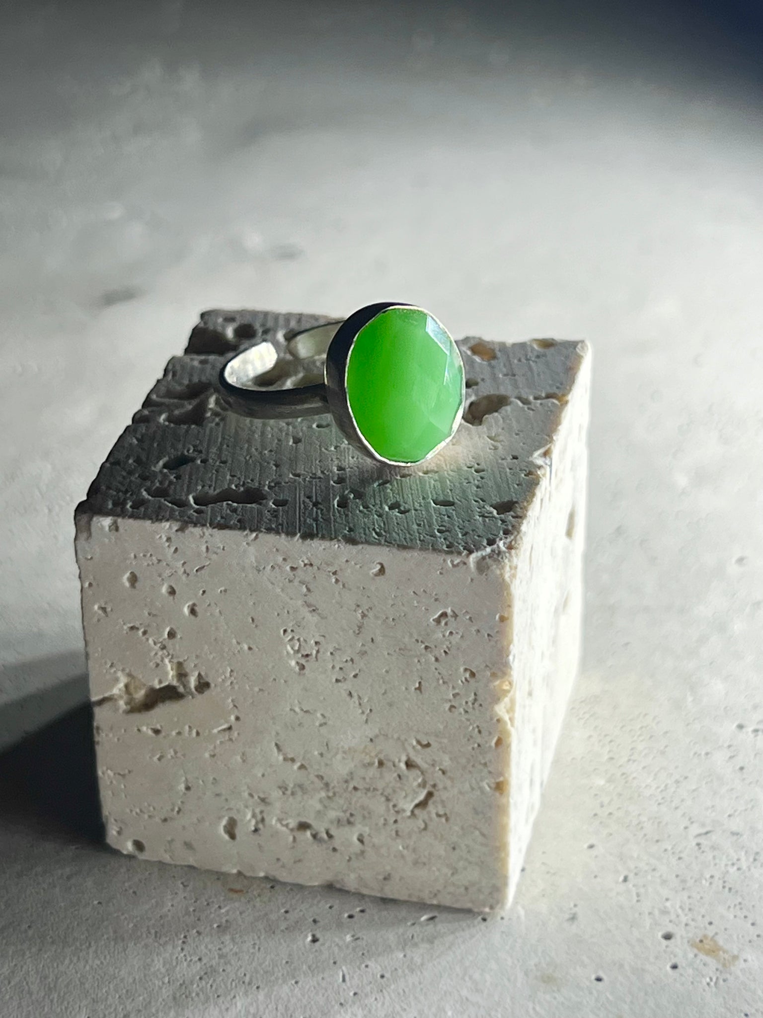 Chrysopras Silberring