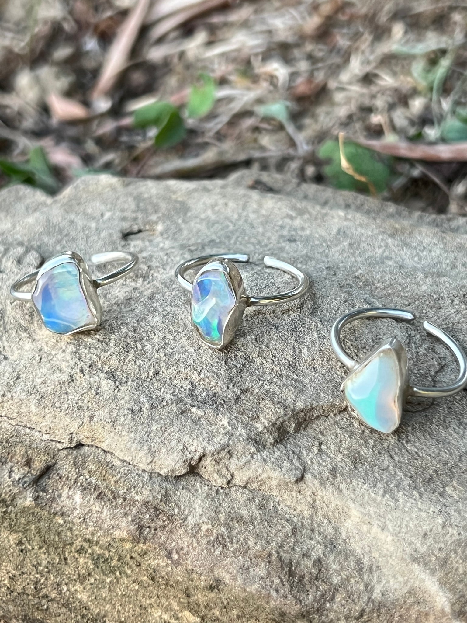 Freeform 925 Silberring mit Opal