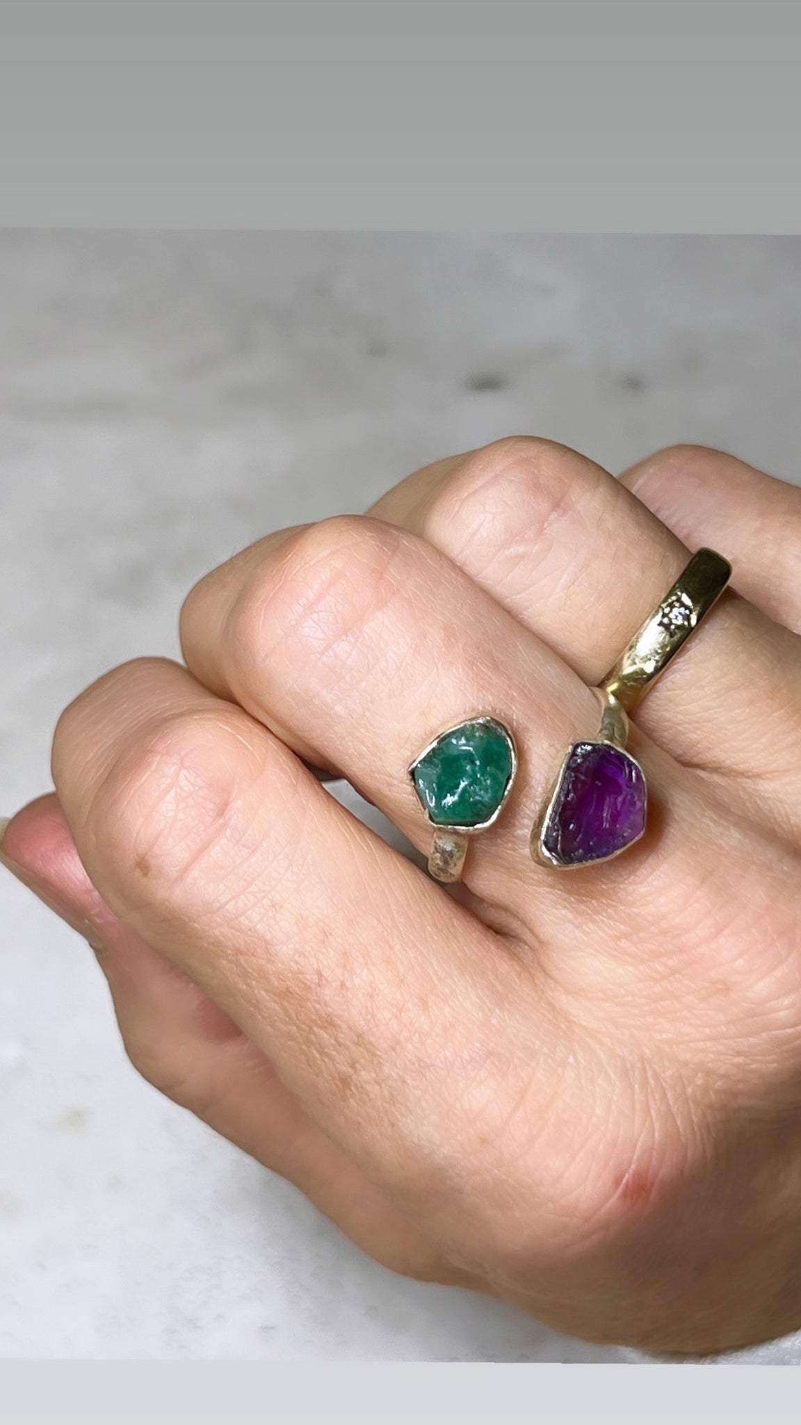 Amethyst & Smaragd Silberring