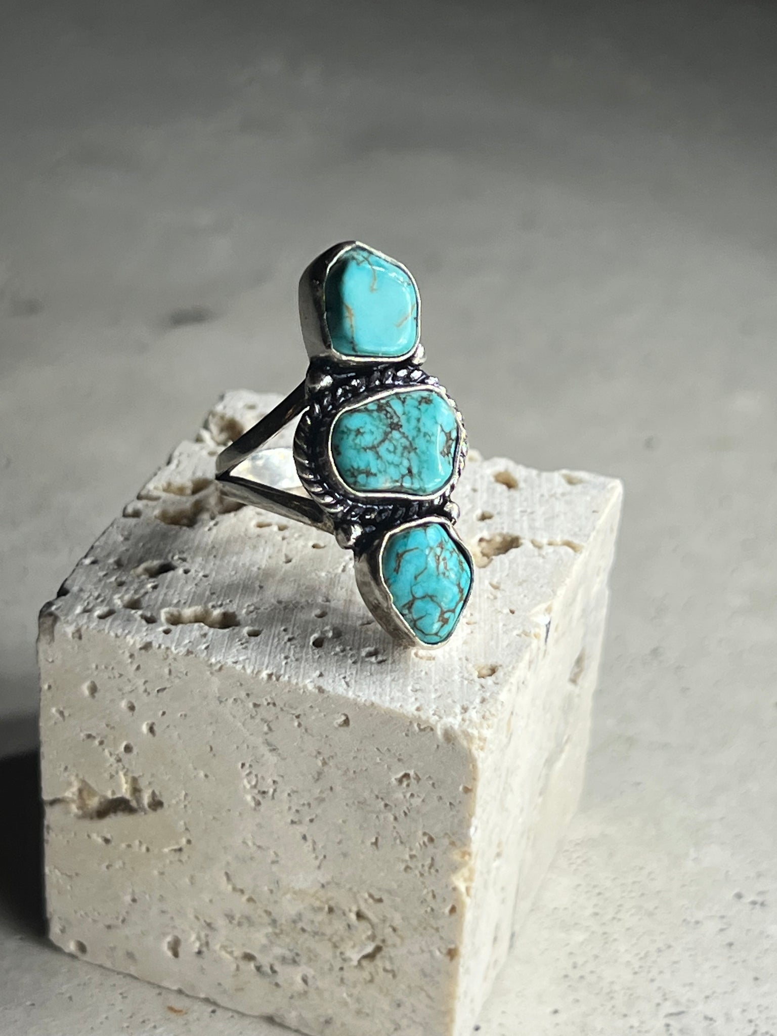 Türkis Silberring 3 Stones - Variante 3