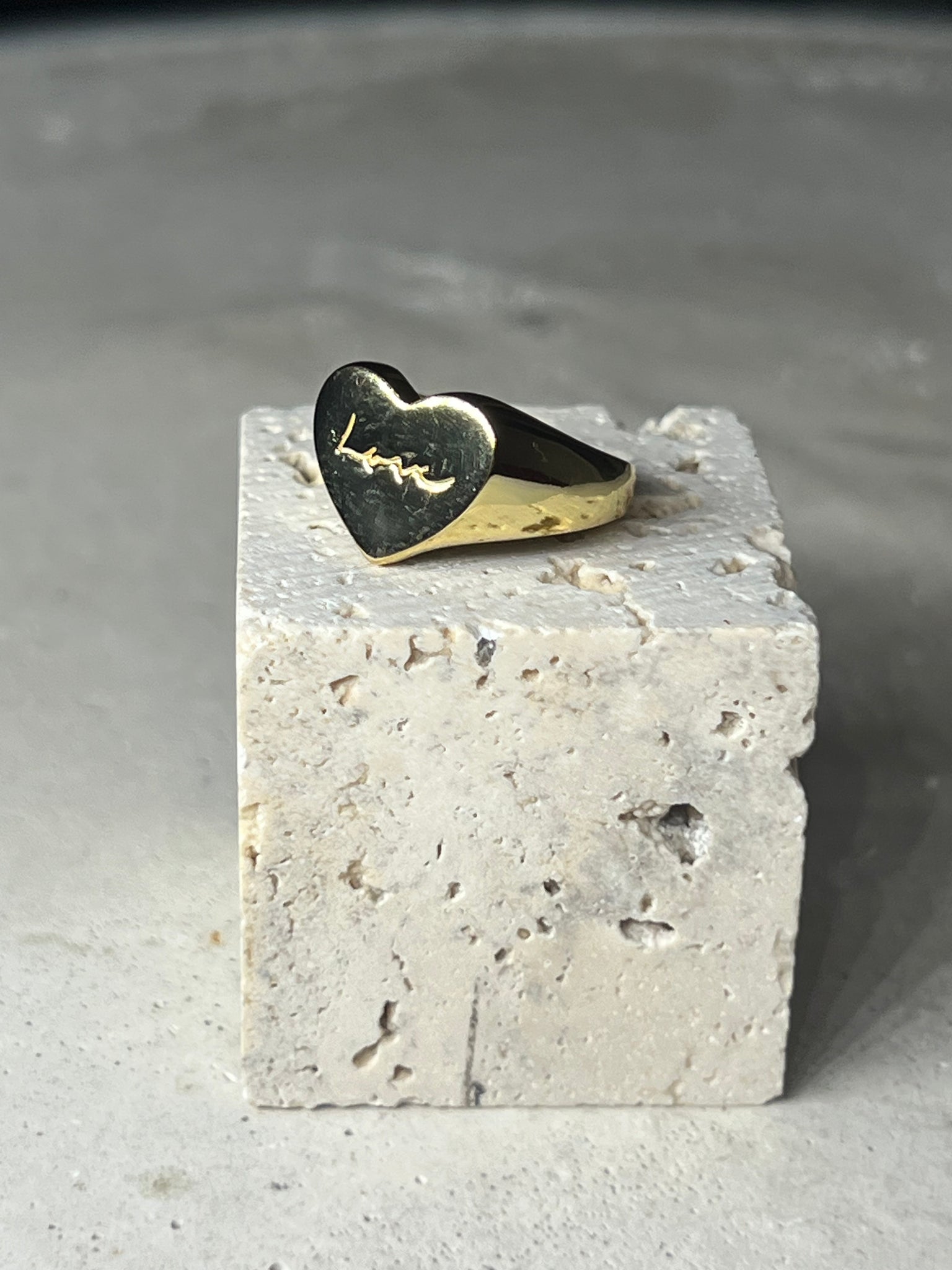 Love Siegelring 925 Silver 18 gold Vermeil