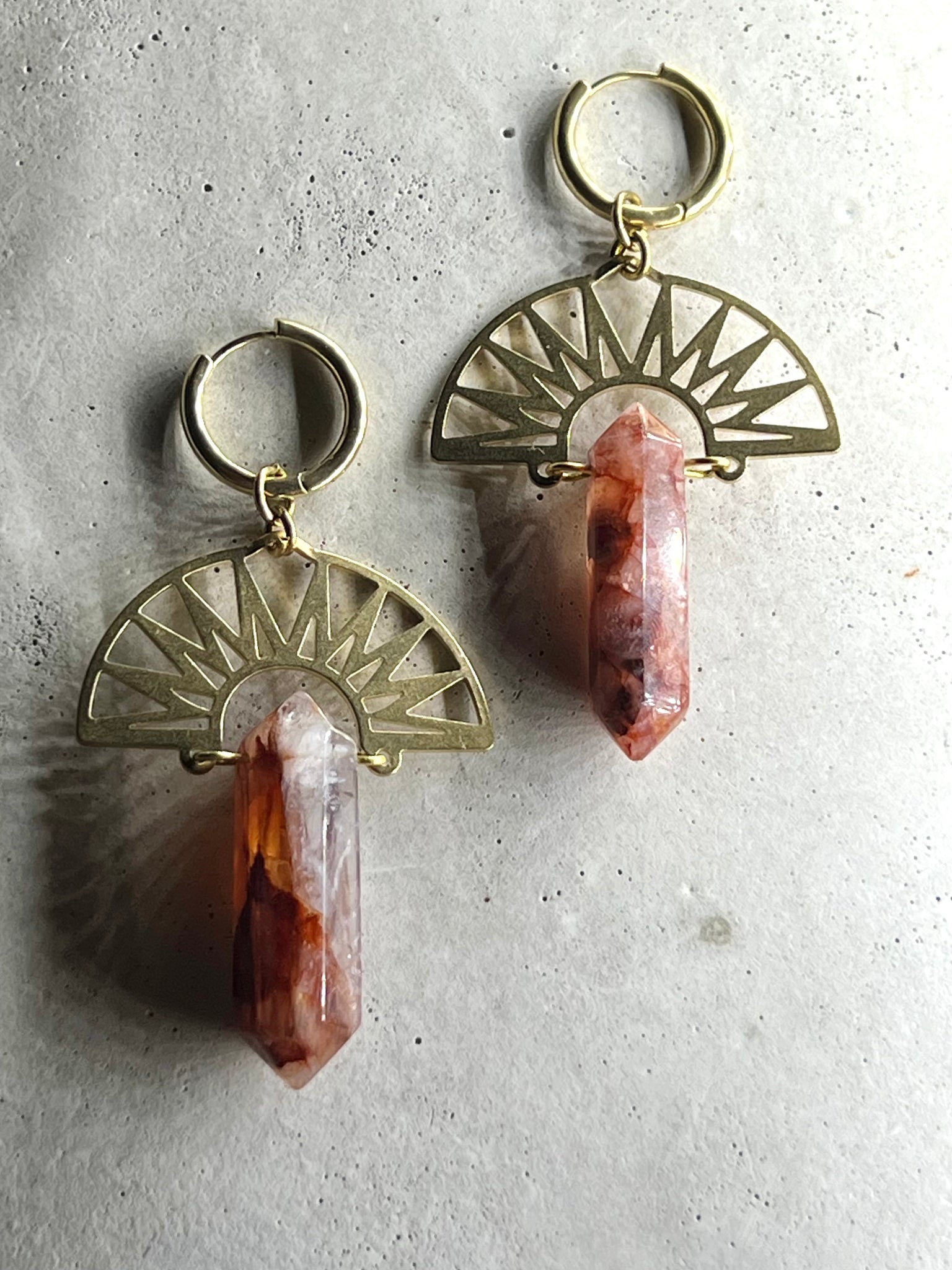 Pharao orange brown Jade Crystals