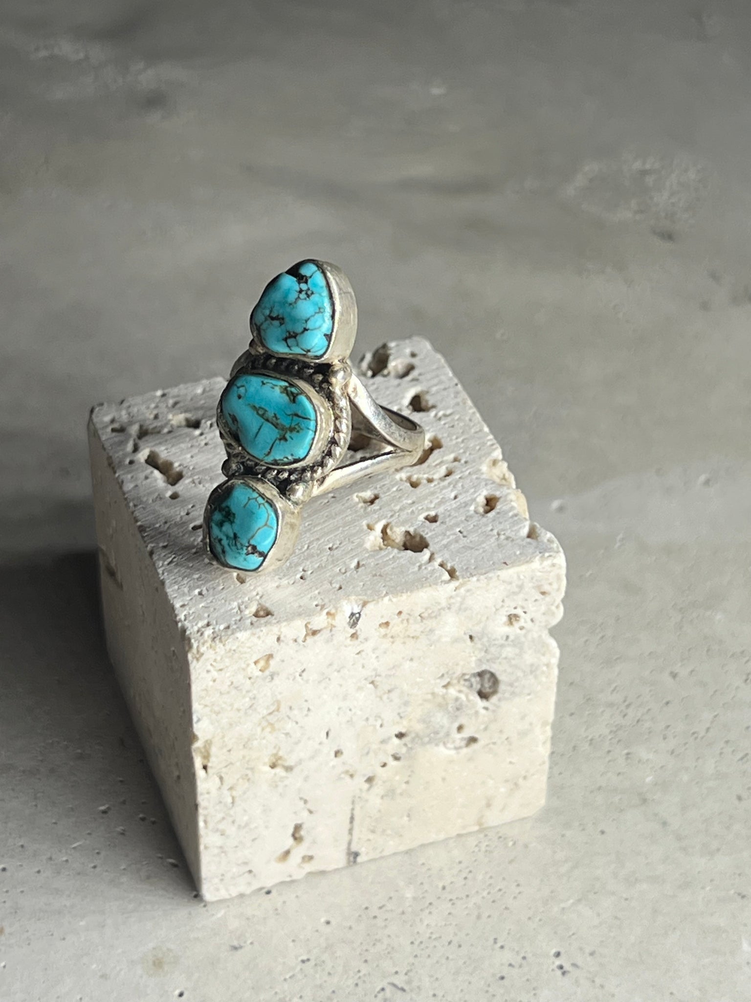 Türkis Silberring 3 Stones - Variante 2