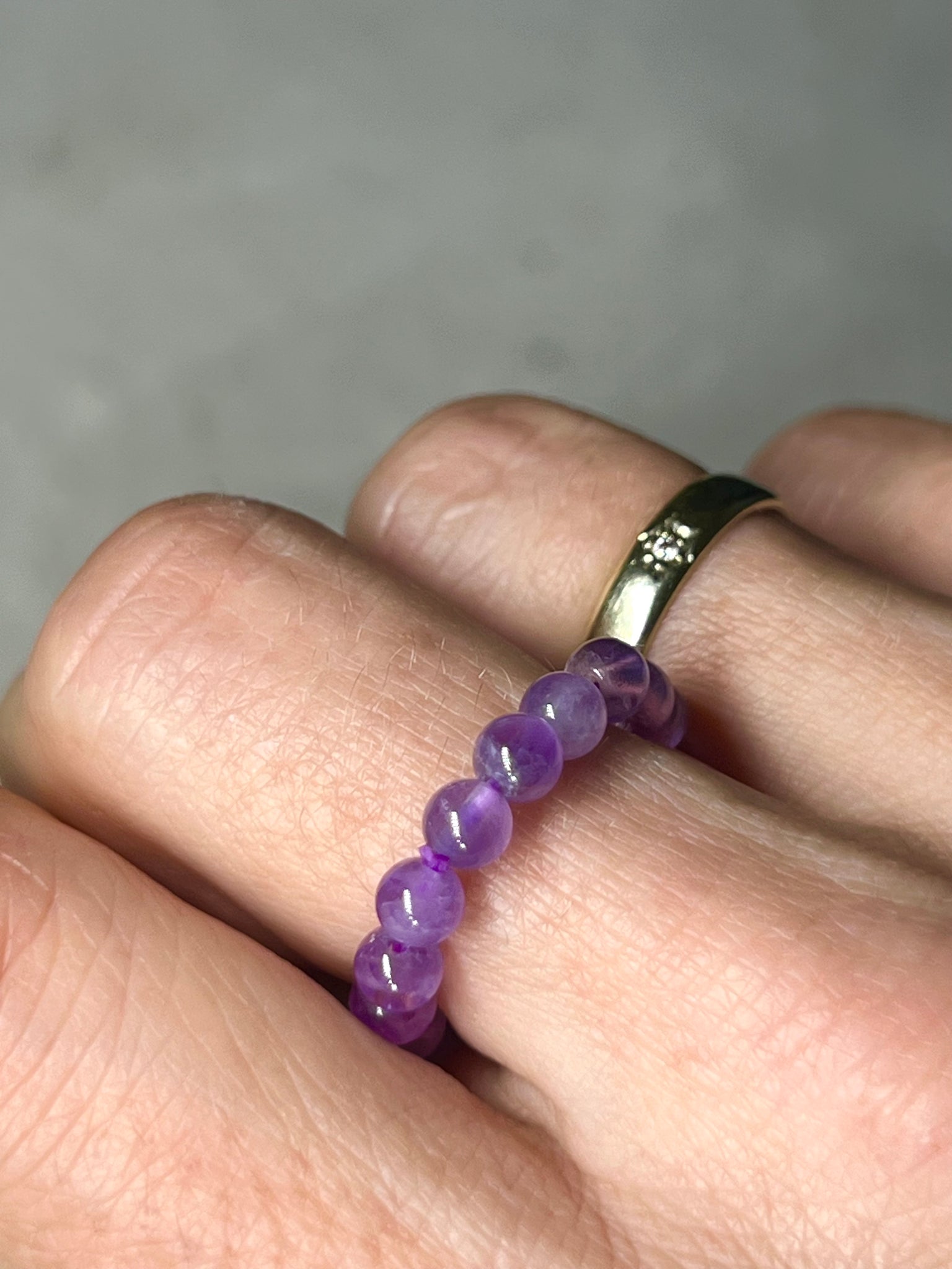 Amethyst Perlen Ring