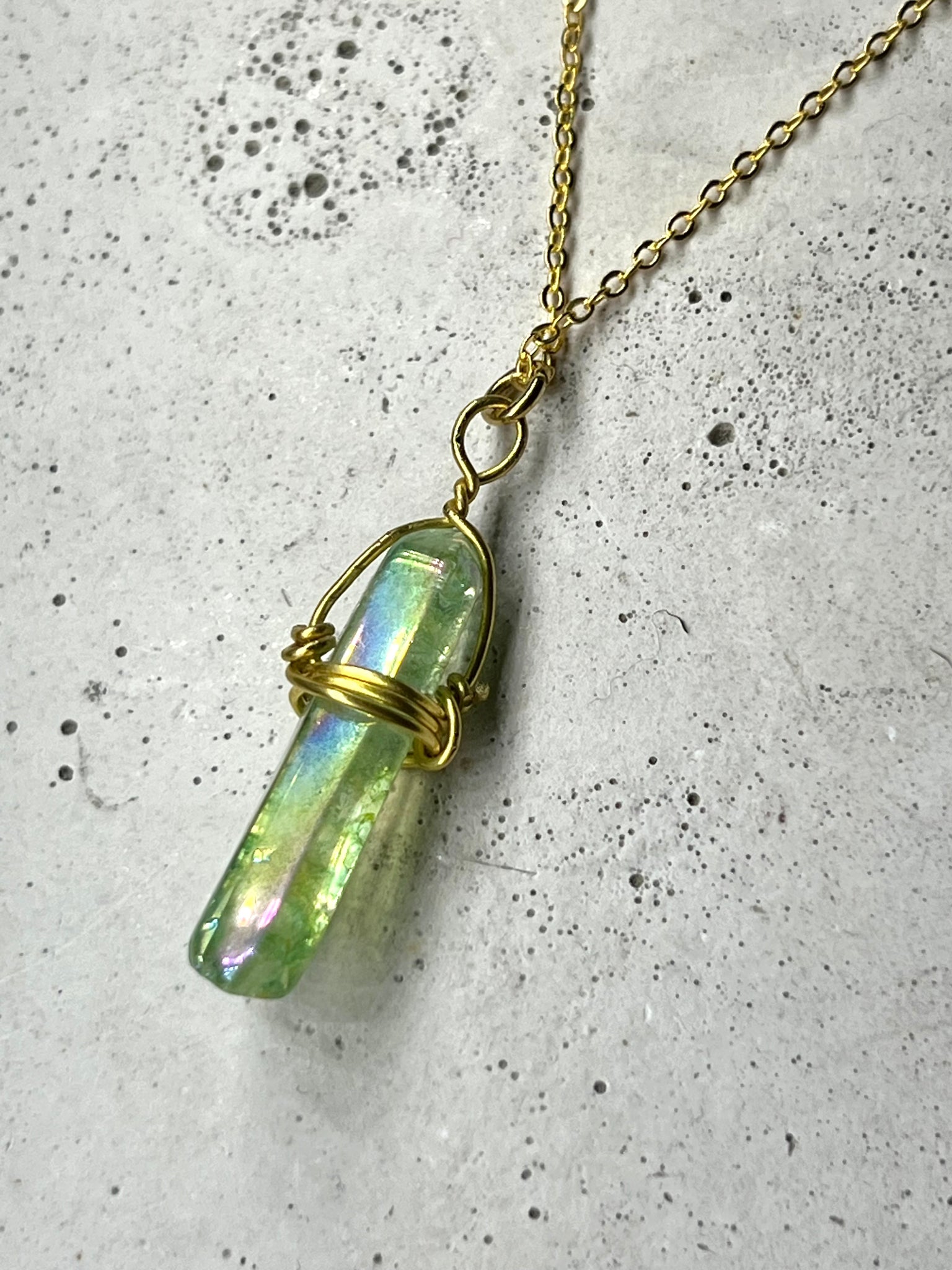 Green Aura Crystal necklace