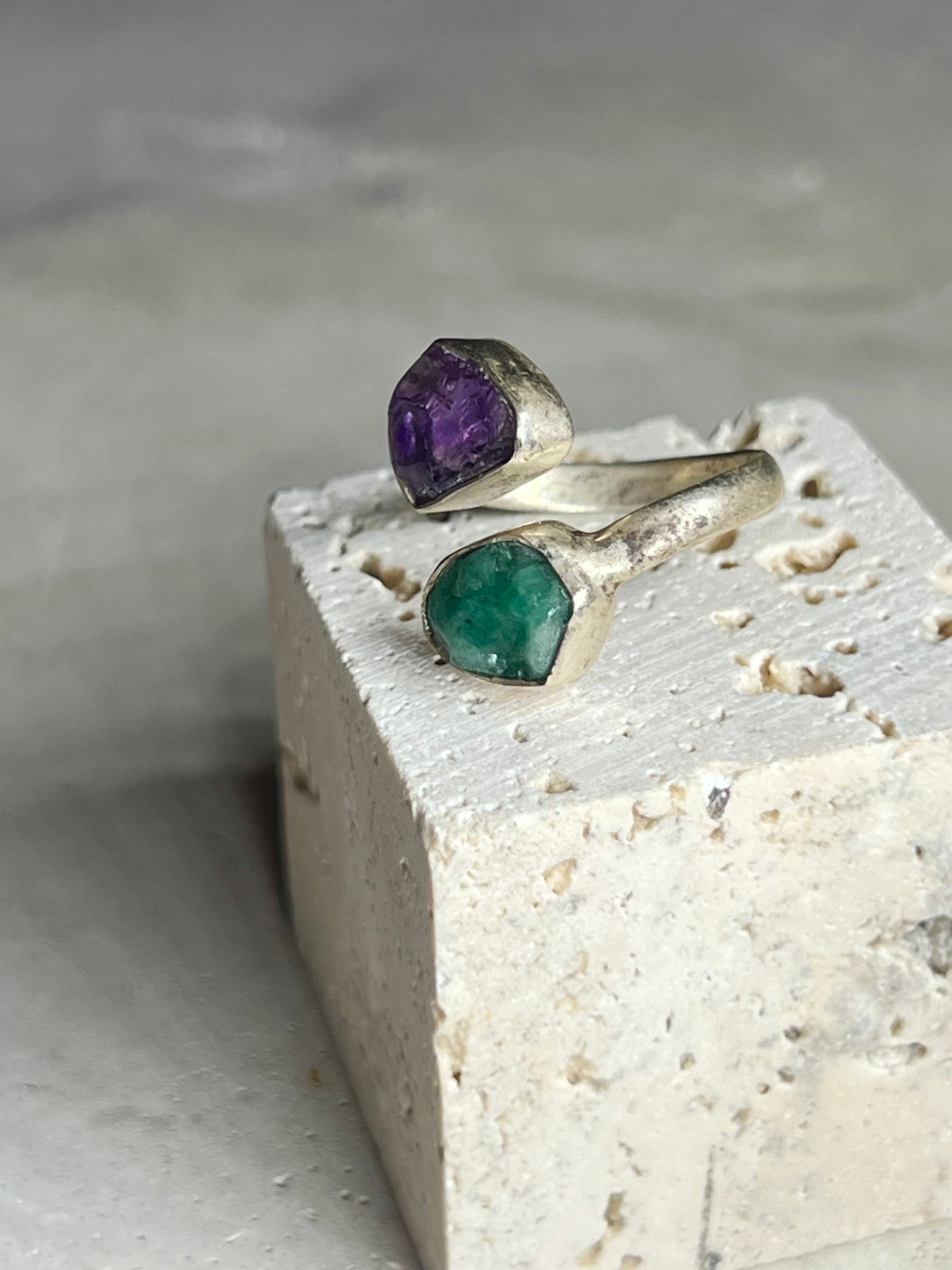 Amethyst & Smaragd Silberring