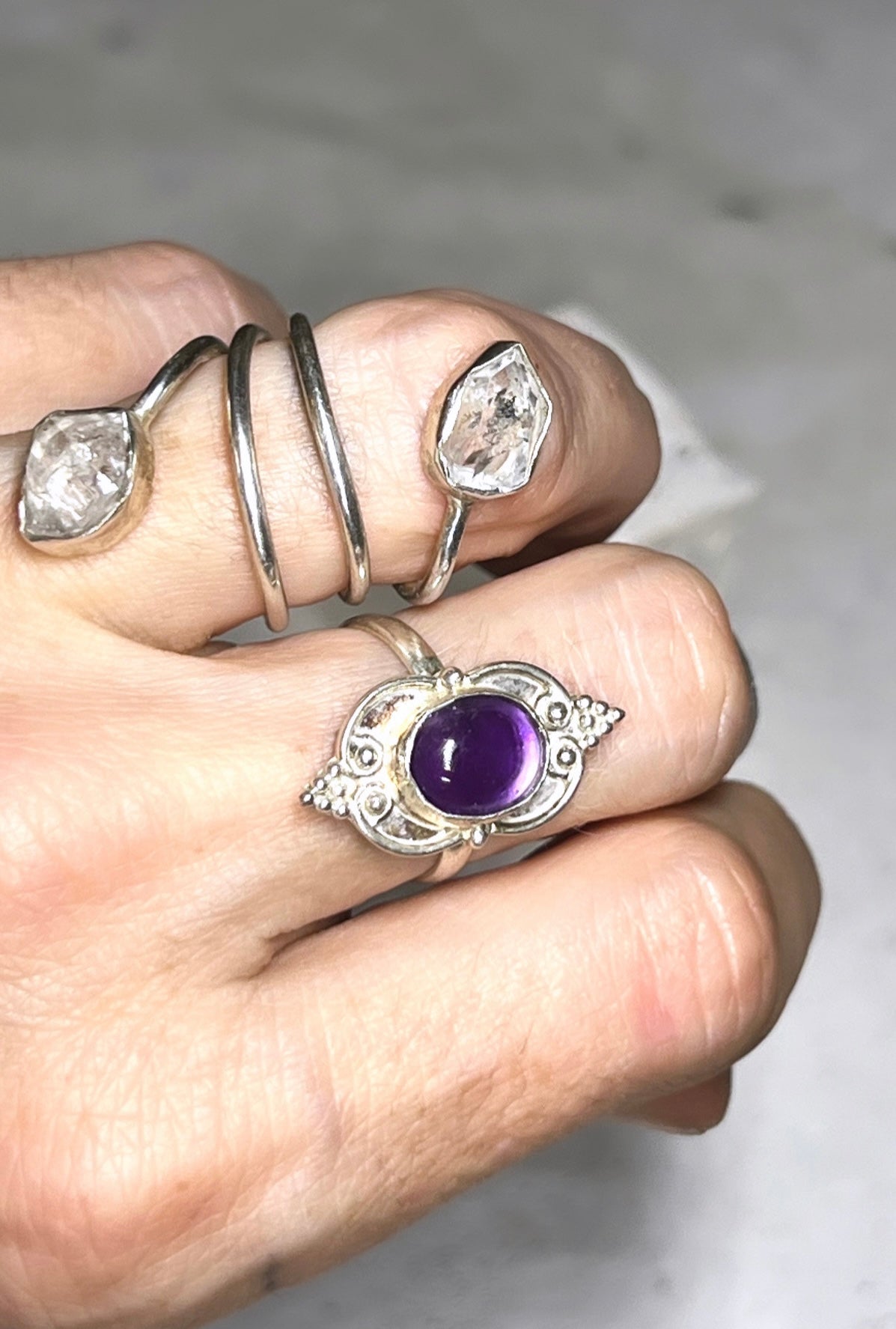 Amethyst Silberring Ornamental