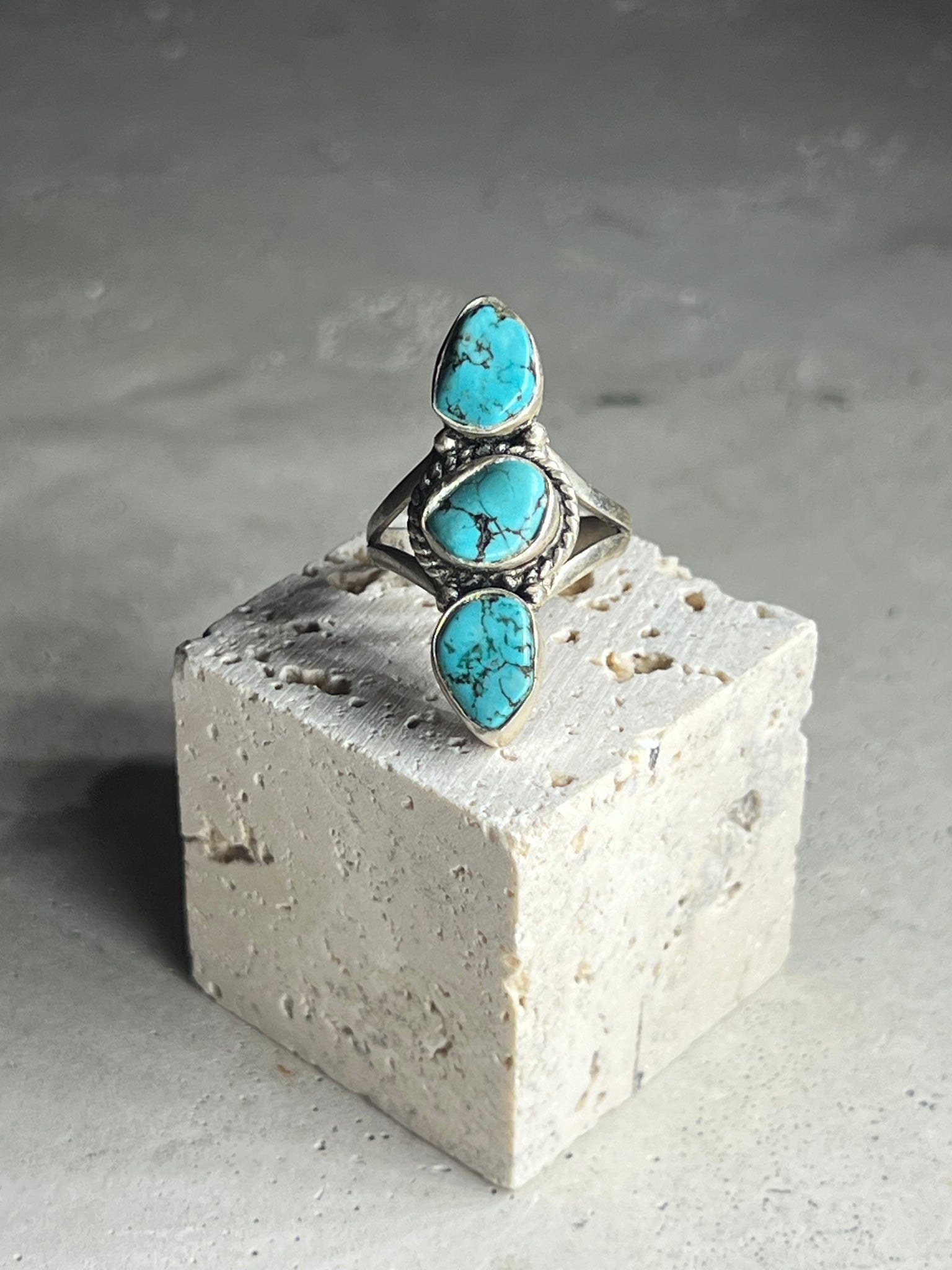 Türkis Silberring 3 Stones - Variante 1