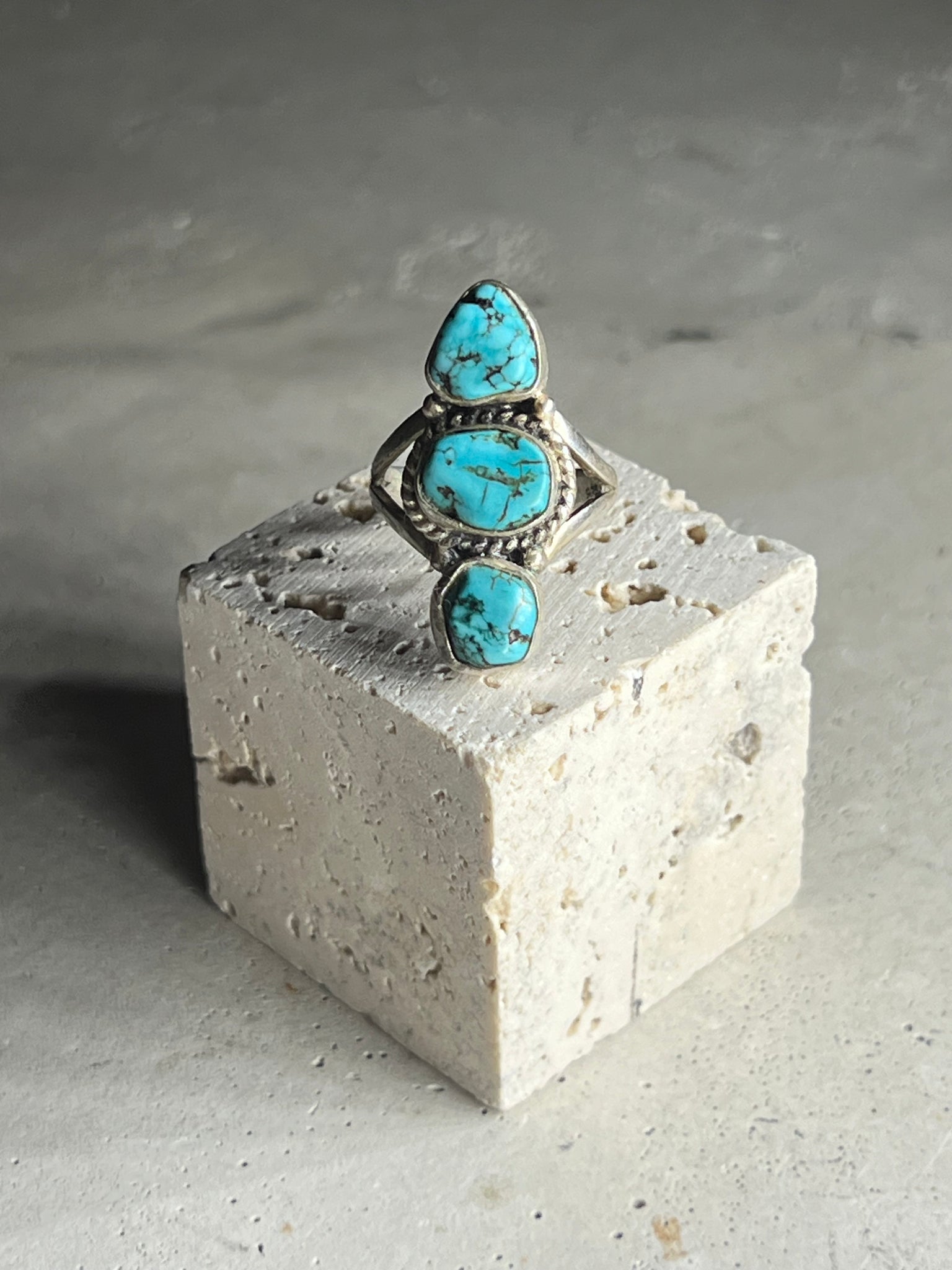 Türkis Silberring 3 Stones - Variante 2