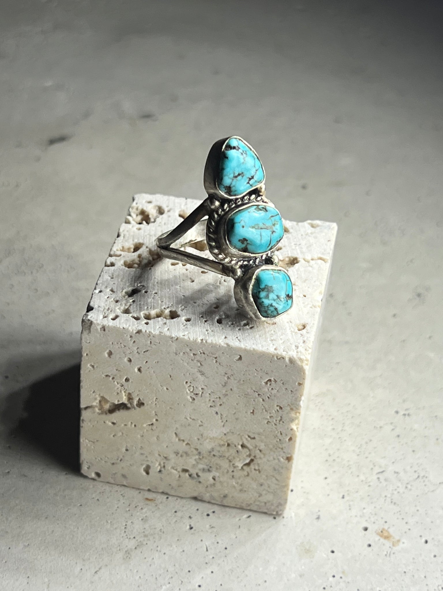 Türkis Silberring 3 Stones - Variante 2