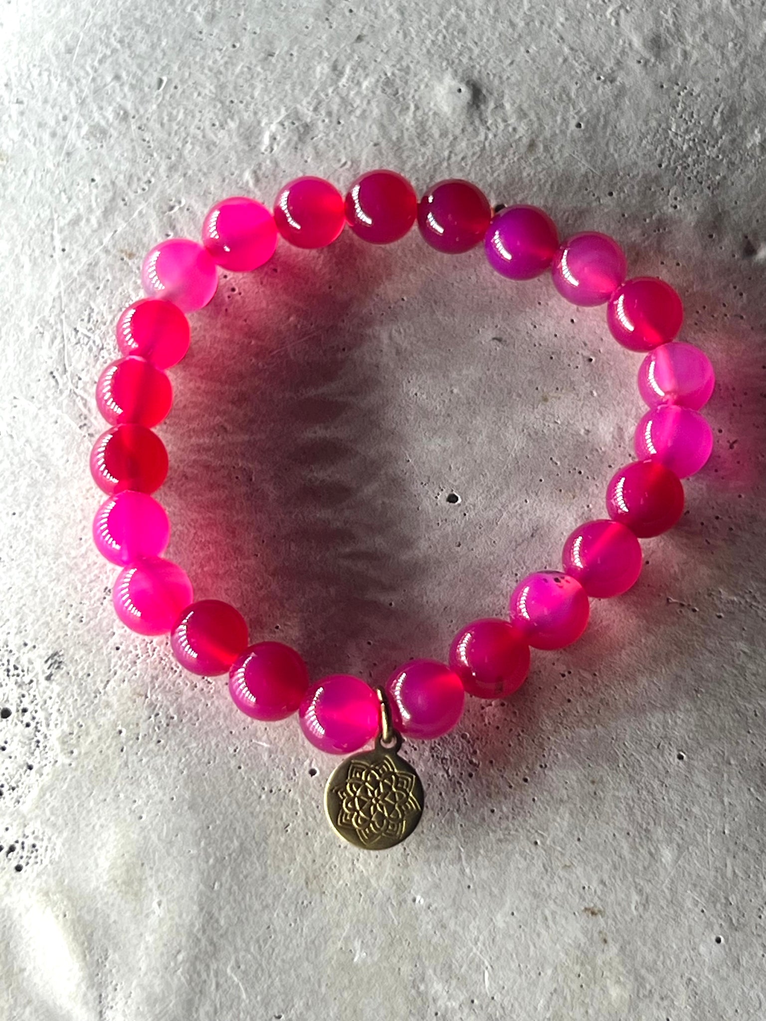 Pink Achat Edelstein Armband