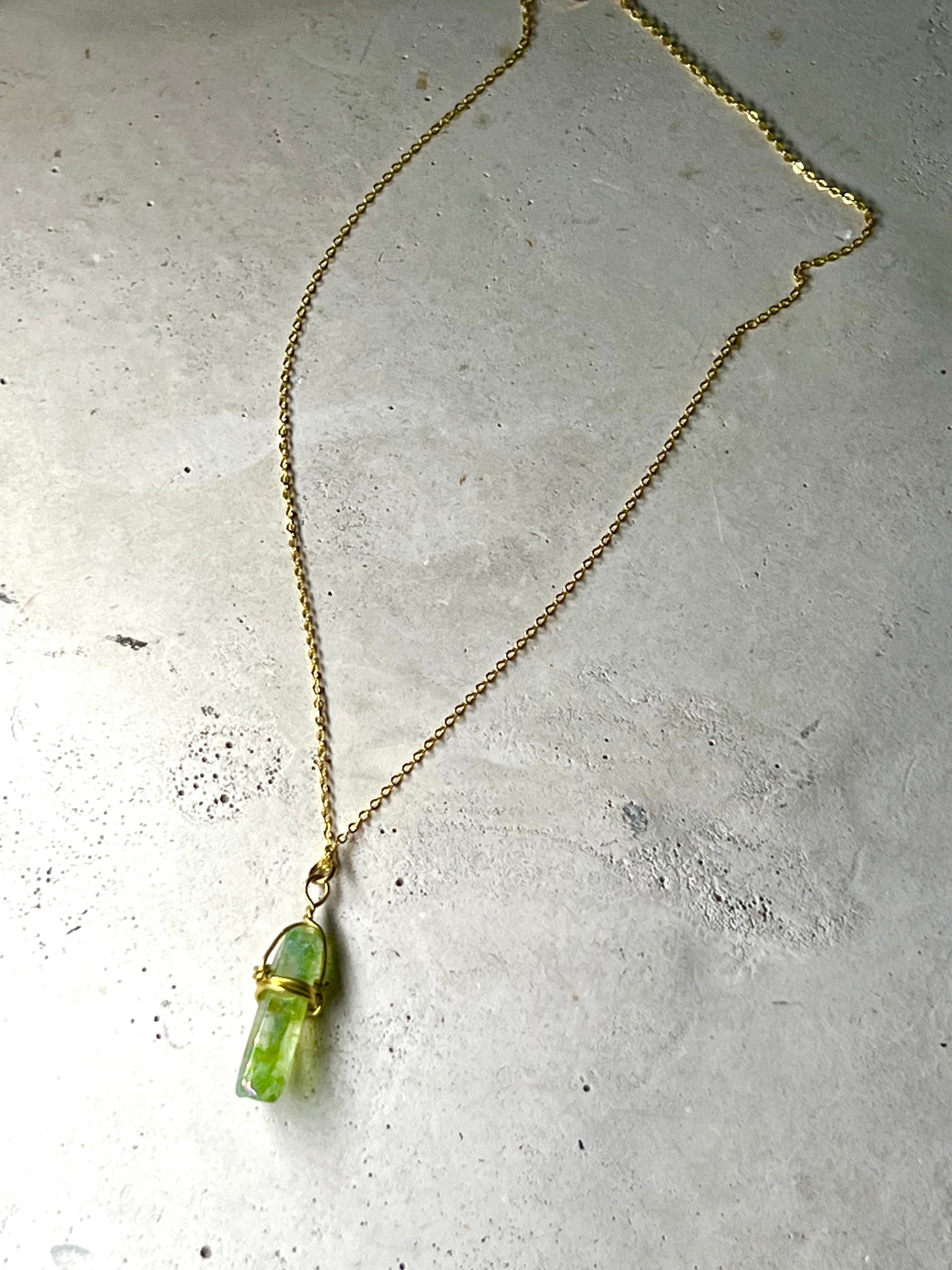 Green Aura Crystal necklace