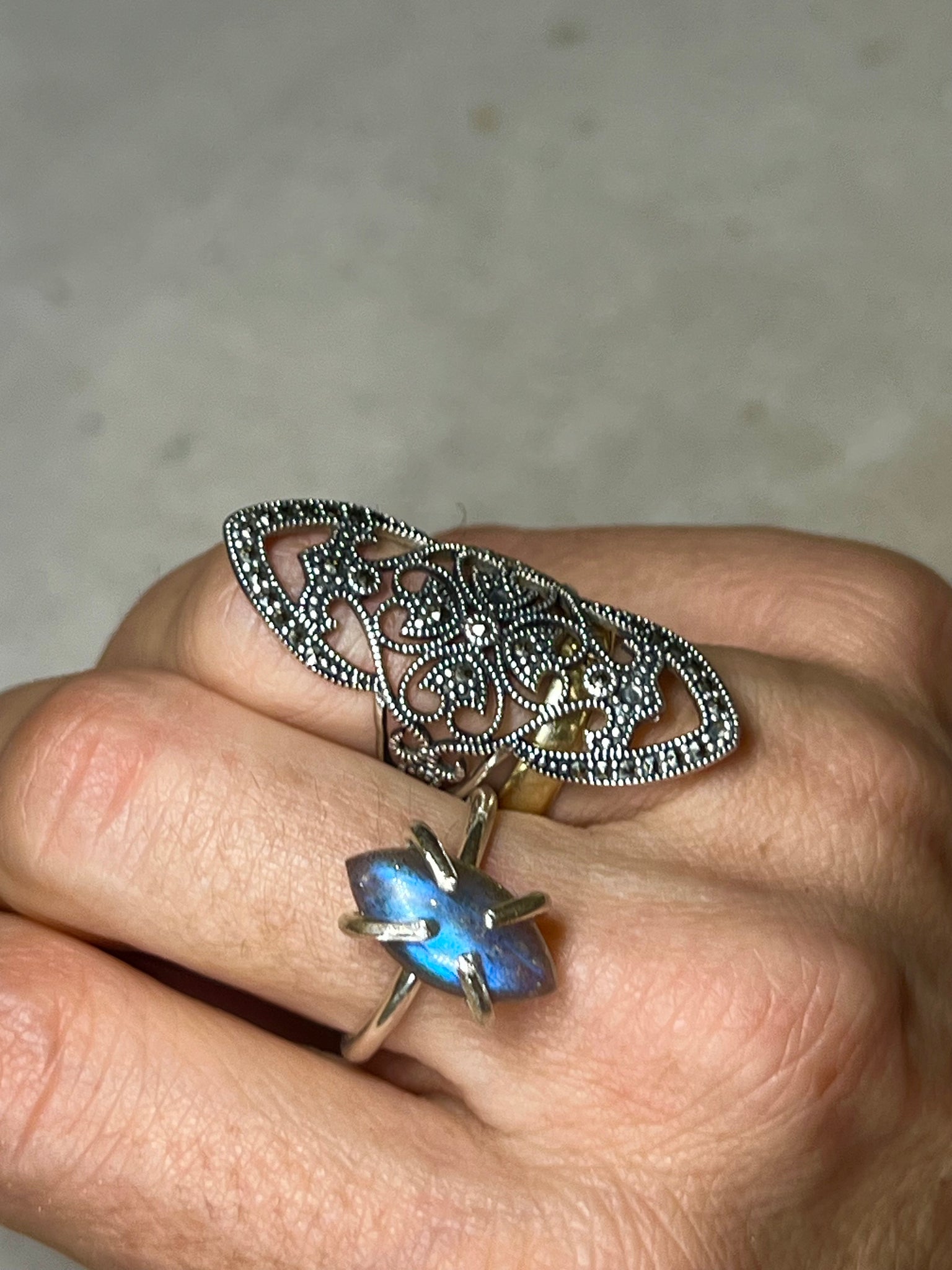 Neptune 925 Eco Silber Labradoritring