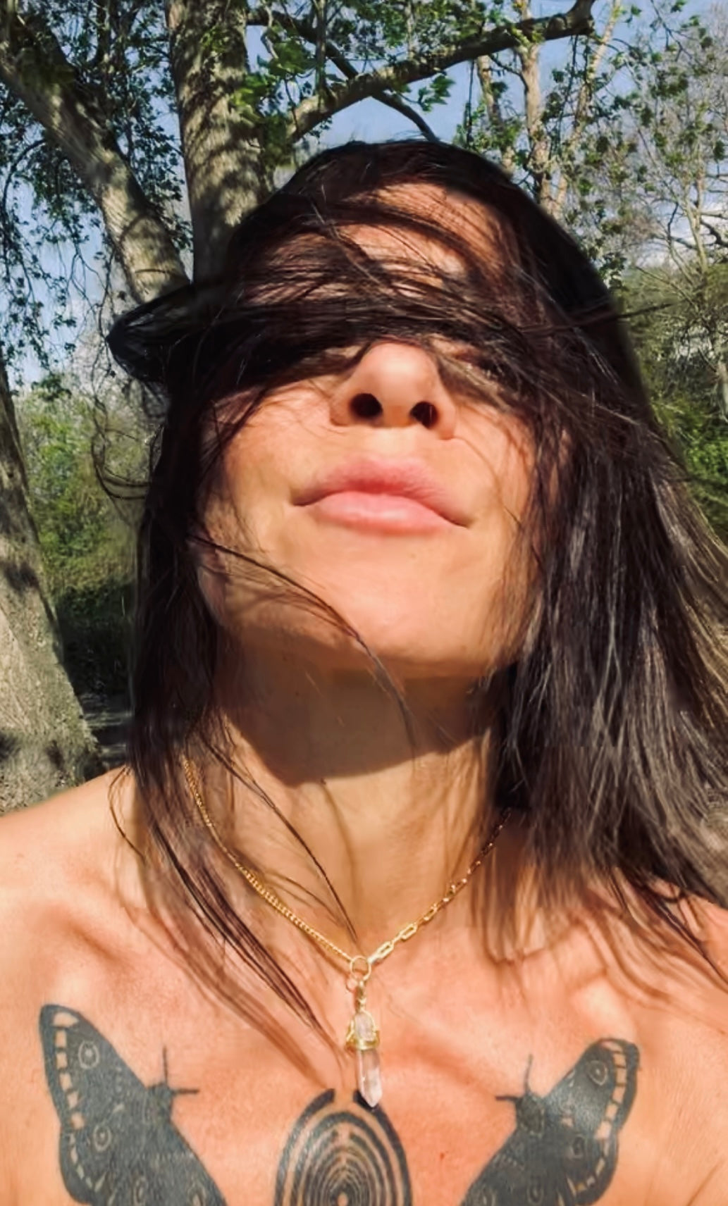 Maxi 18k Choker mit Bergkristallspitze